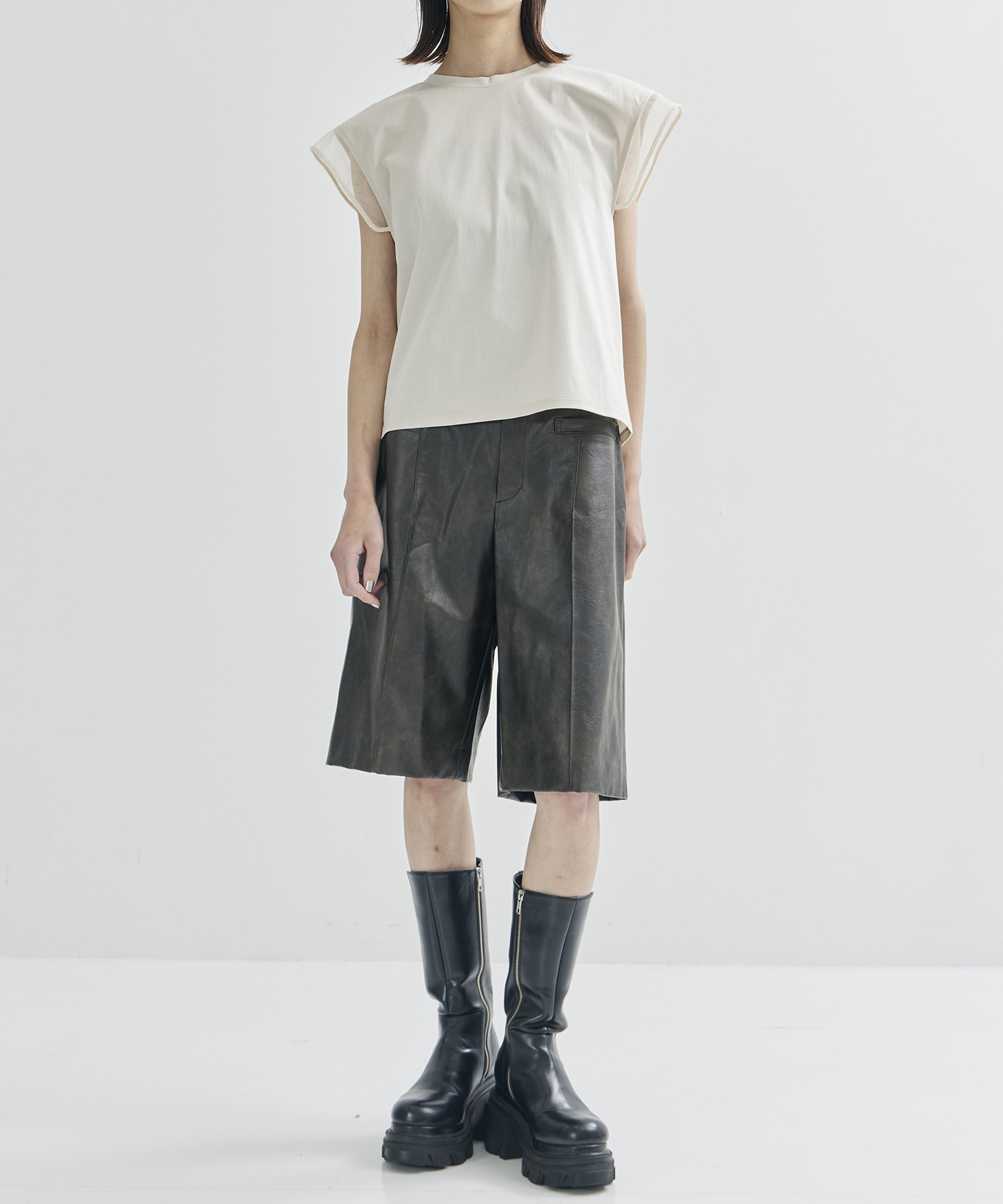 別注China ribbon no sleeve T-shirt tanakadaisuke