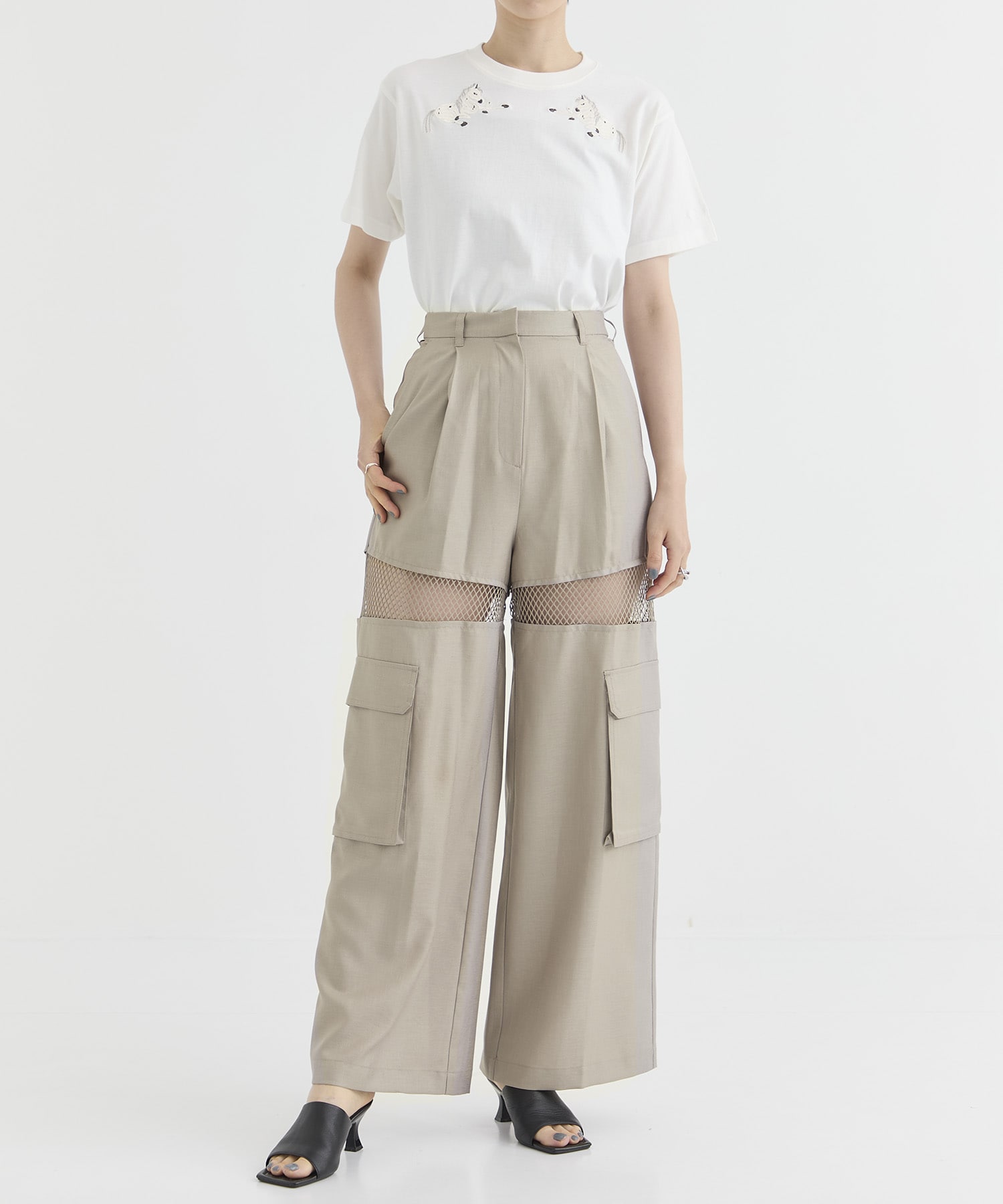 別注メッシュ切替麻調ビエラワークパンツ THINGS THAT MATTER