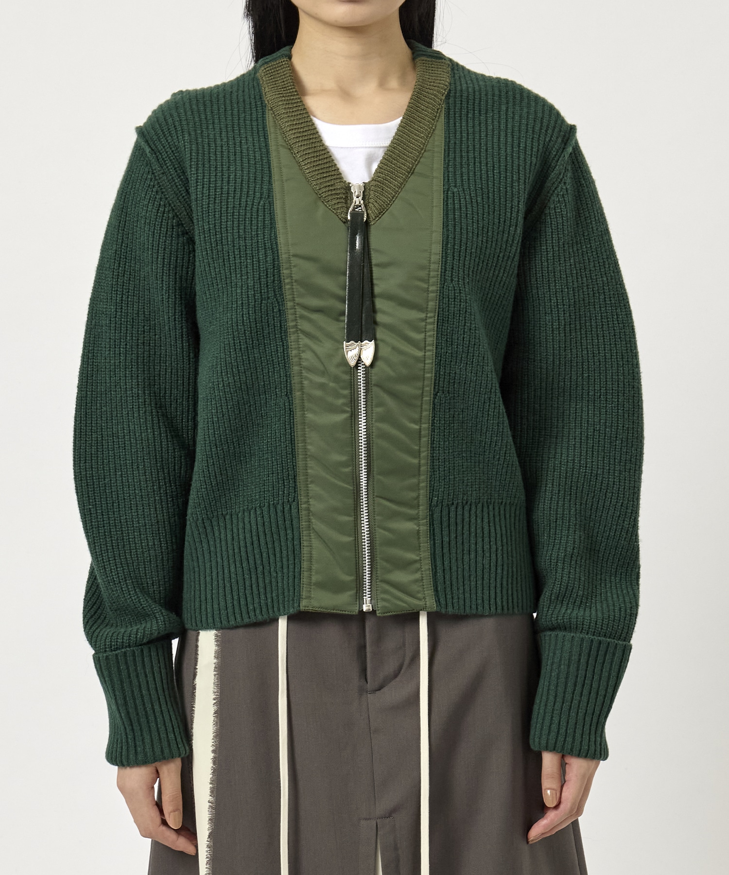 Wool knit zip cardigan TOGA