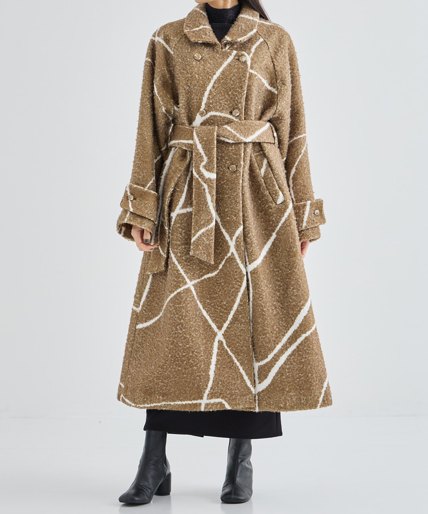 LITTLE FLARE LINE ART LONG COAT AMERI