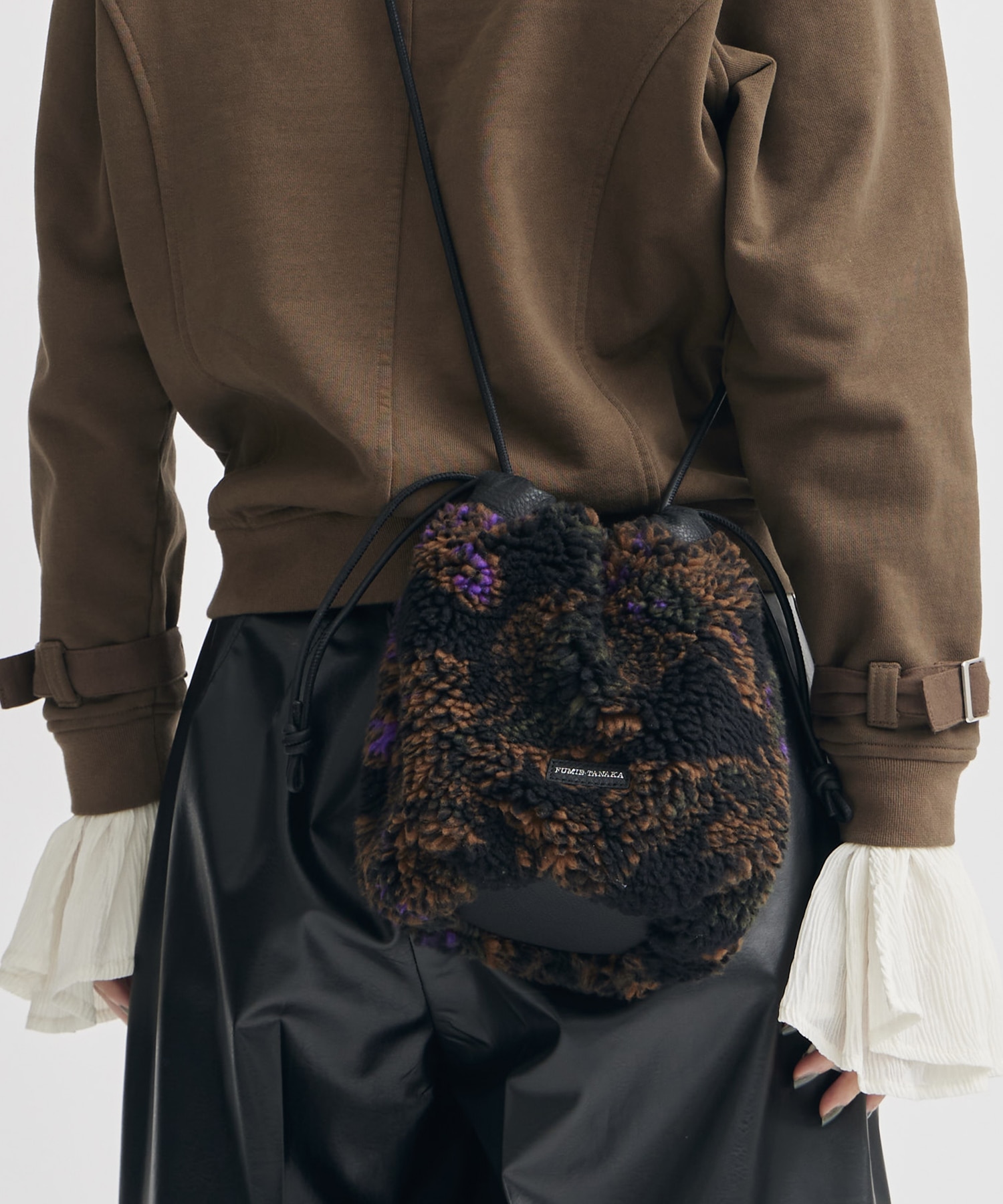 別注jacquard boa drawstring bag FUMIE=TANAKA
