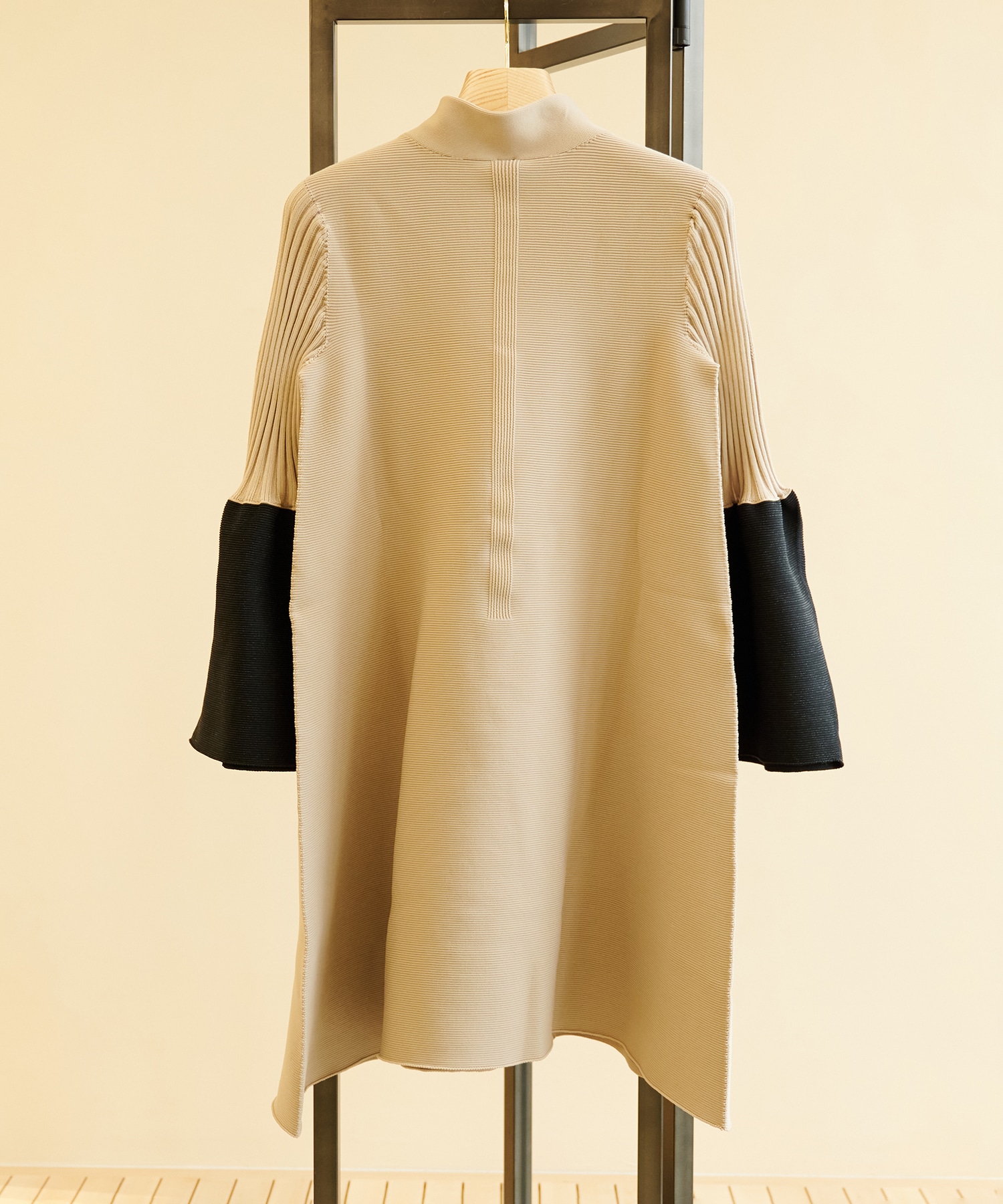 POTTERY GLITTER LONG BELL SLEEVE FLARE MINI DRESS CFCL