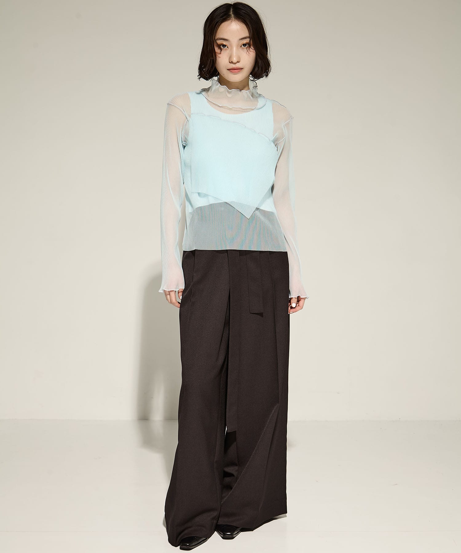 SHEER LAYERED LONG SLEEVE TOP kotohayokozawa
