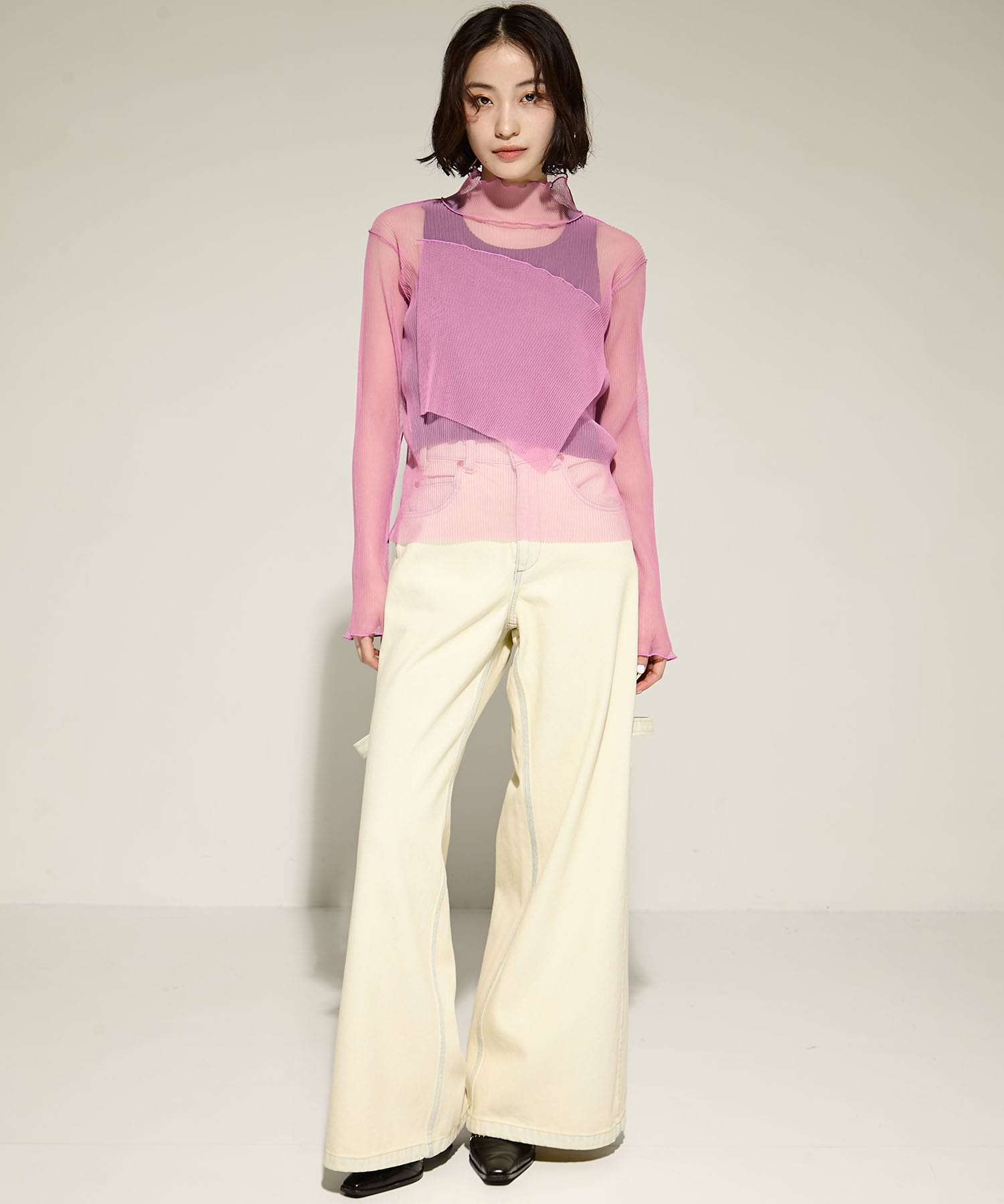 SHEER LAYERED LONG SLEEVE TOP kotohayokozawa