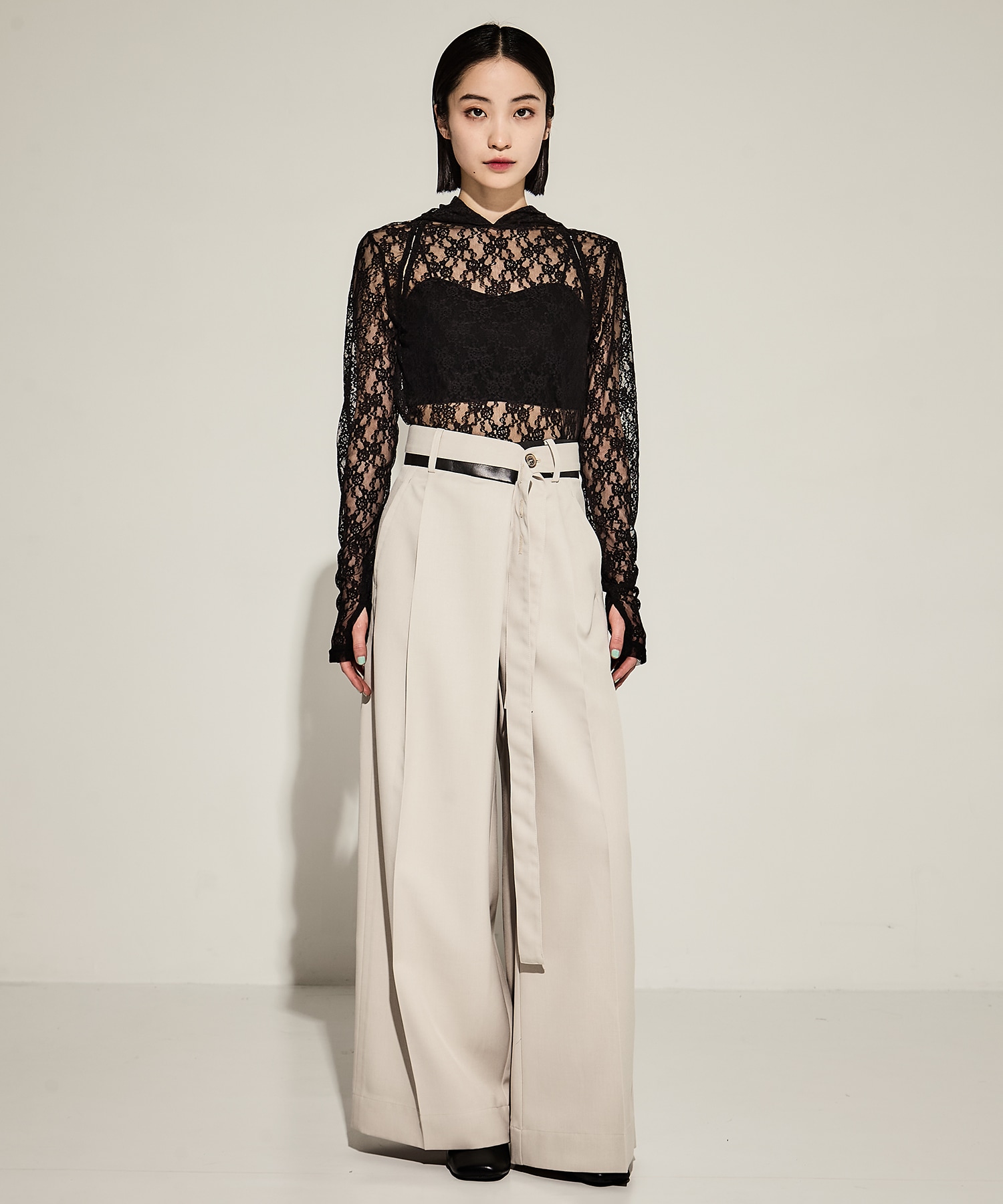 Leather Belted Flare Trousers STUDIOUS