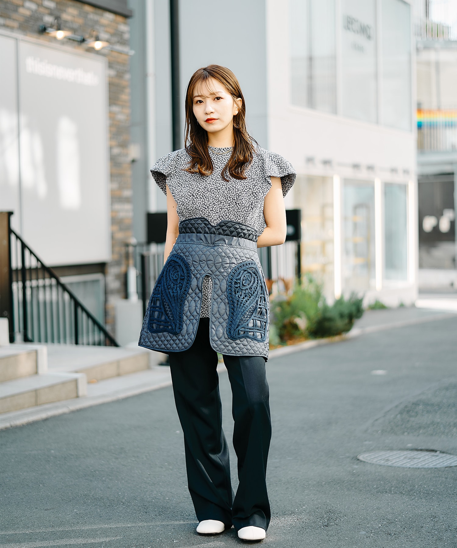 Cording Embroidery Quilted Wrapped Skirt Mame Kurogouchi