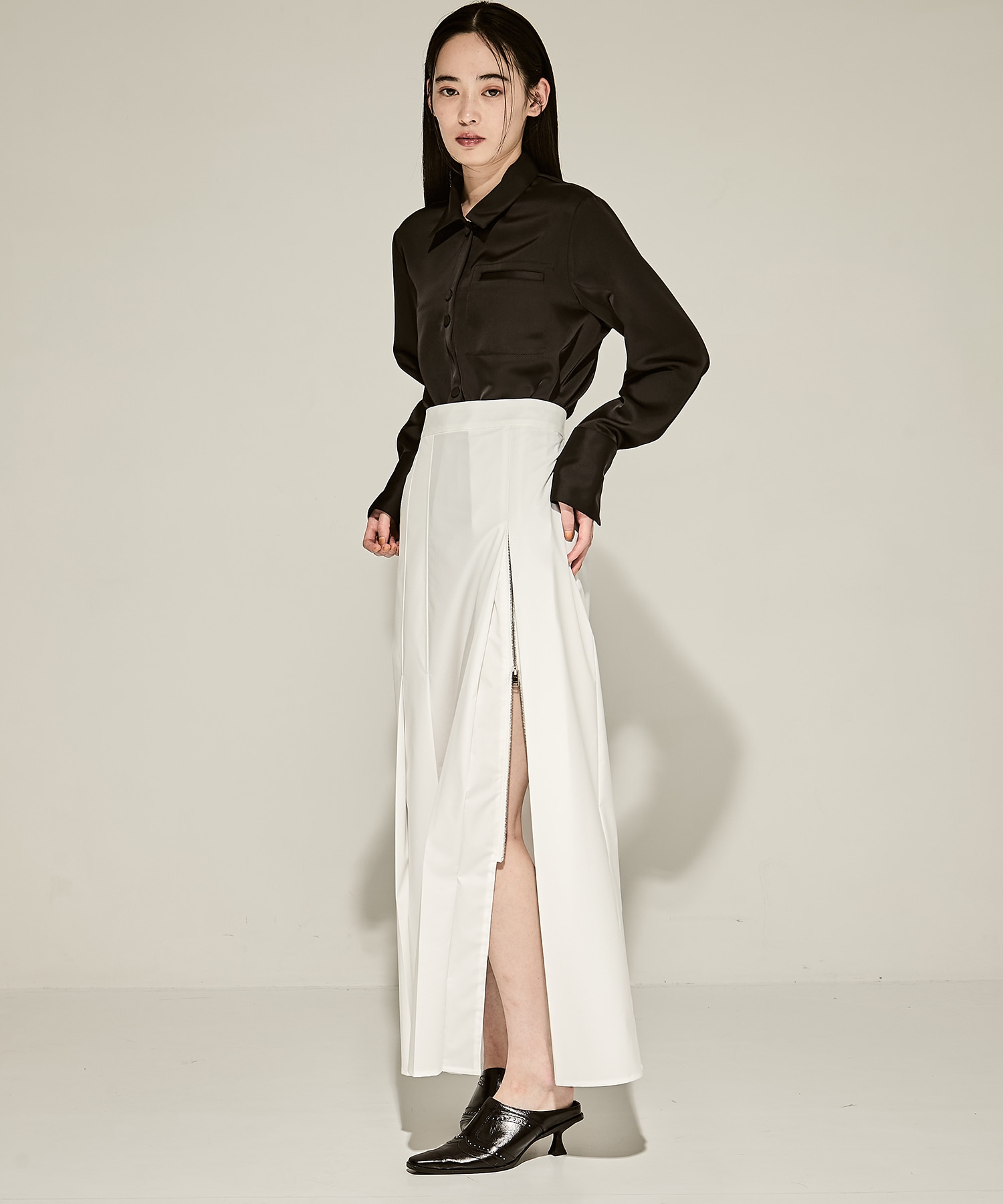 SUPIMA C/PE/PU ZIP SKIRT CINOH