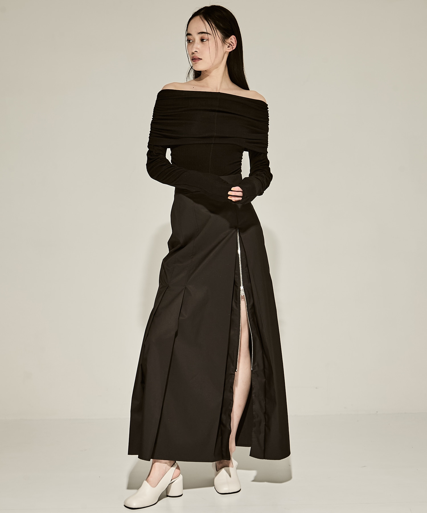 SUPIMA C/PE/PU ZIP SKIRT CINOH