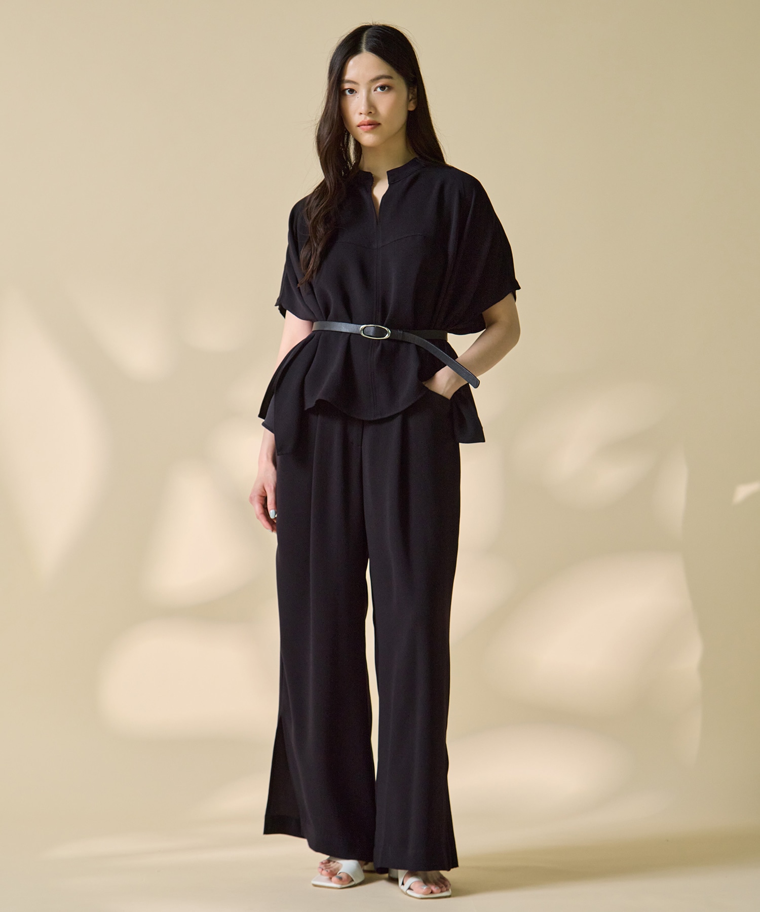 BACK SATIN DRAPE BLOUSE STUDIOUS