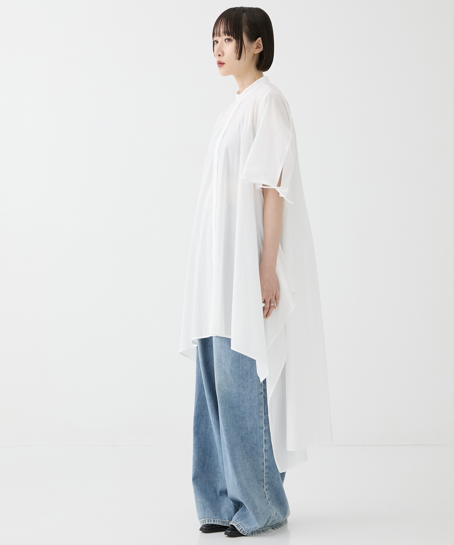 別注Coボイルサッカーケープスリーブシャツ FEMMENT
