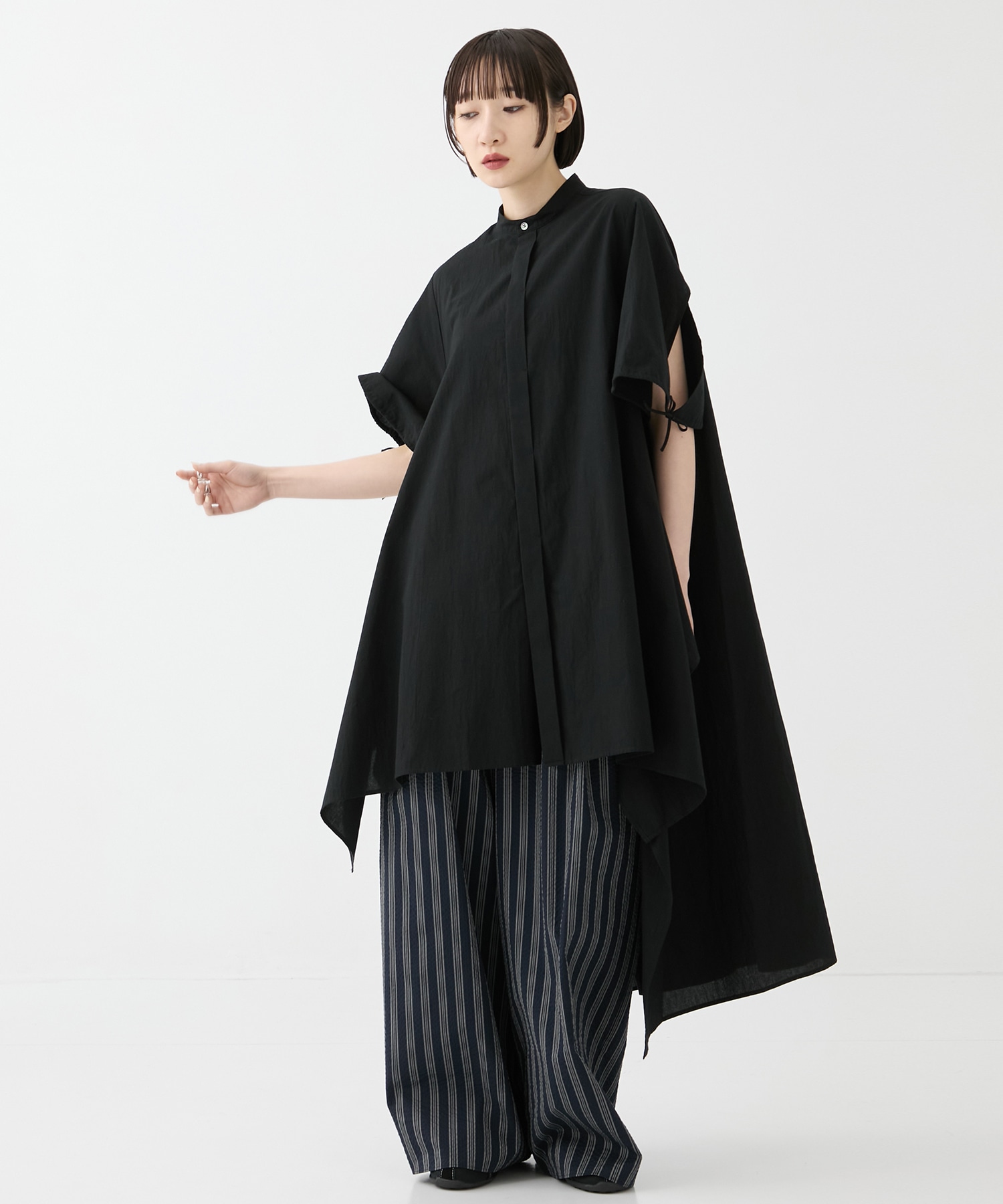 別注Coボイルサッカーケープスリーブシャツ FEMMENT