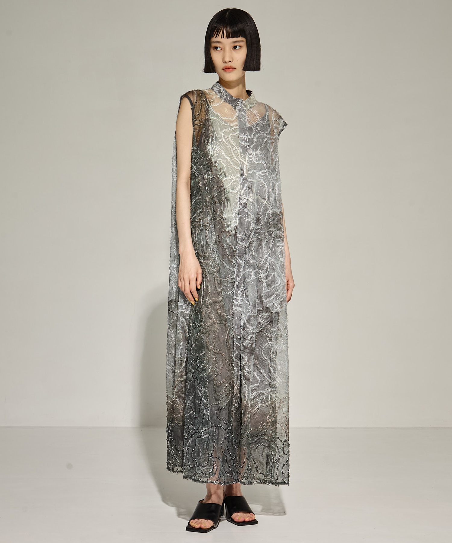 RIPPLE SHAGGY ART DRESS AMERI