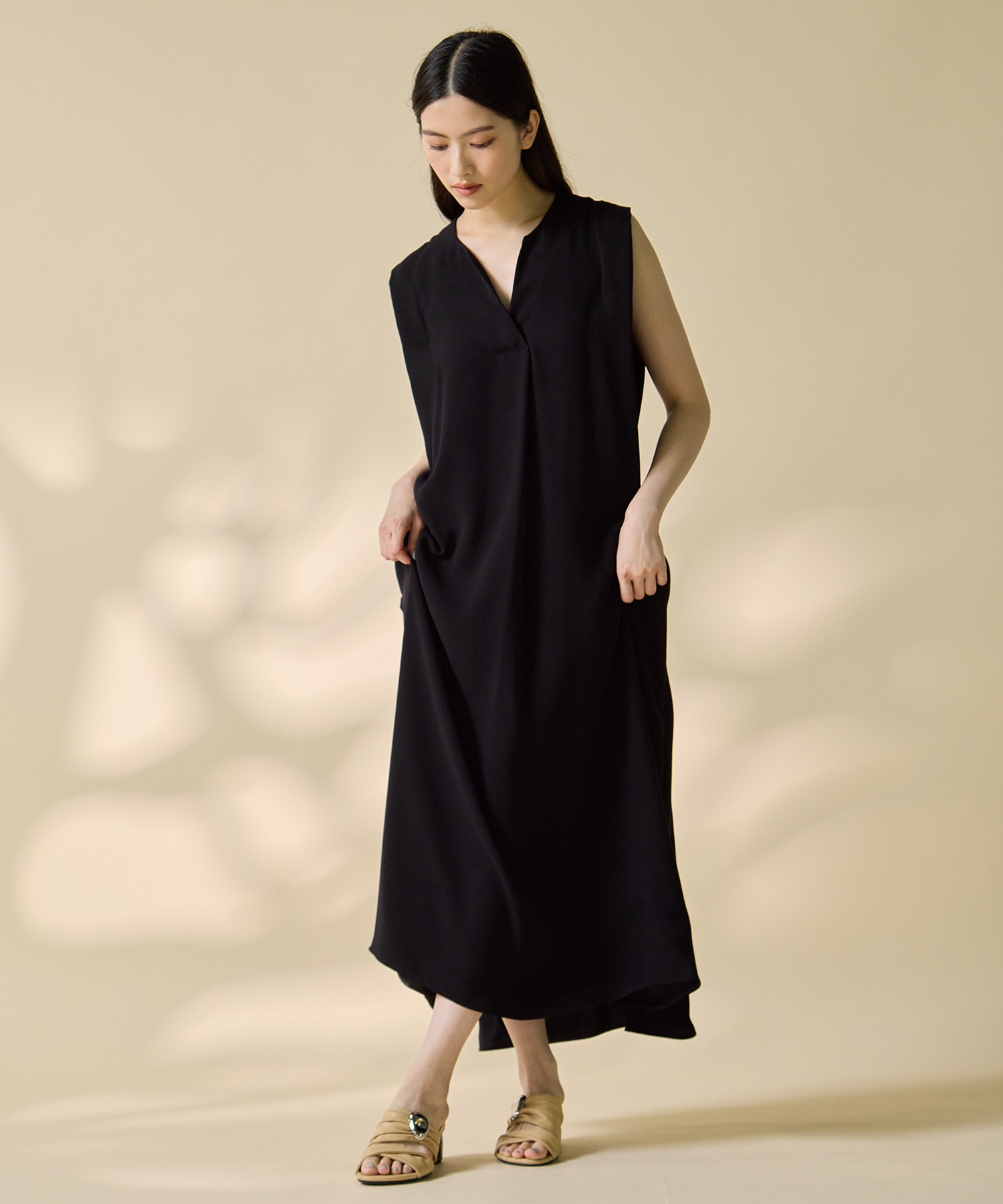 Back Satin Belted Dress STUDIOUS