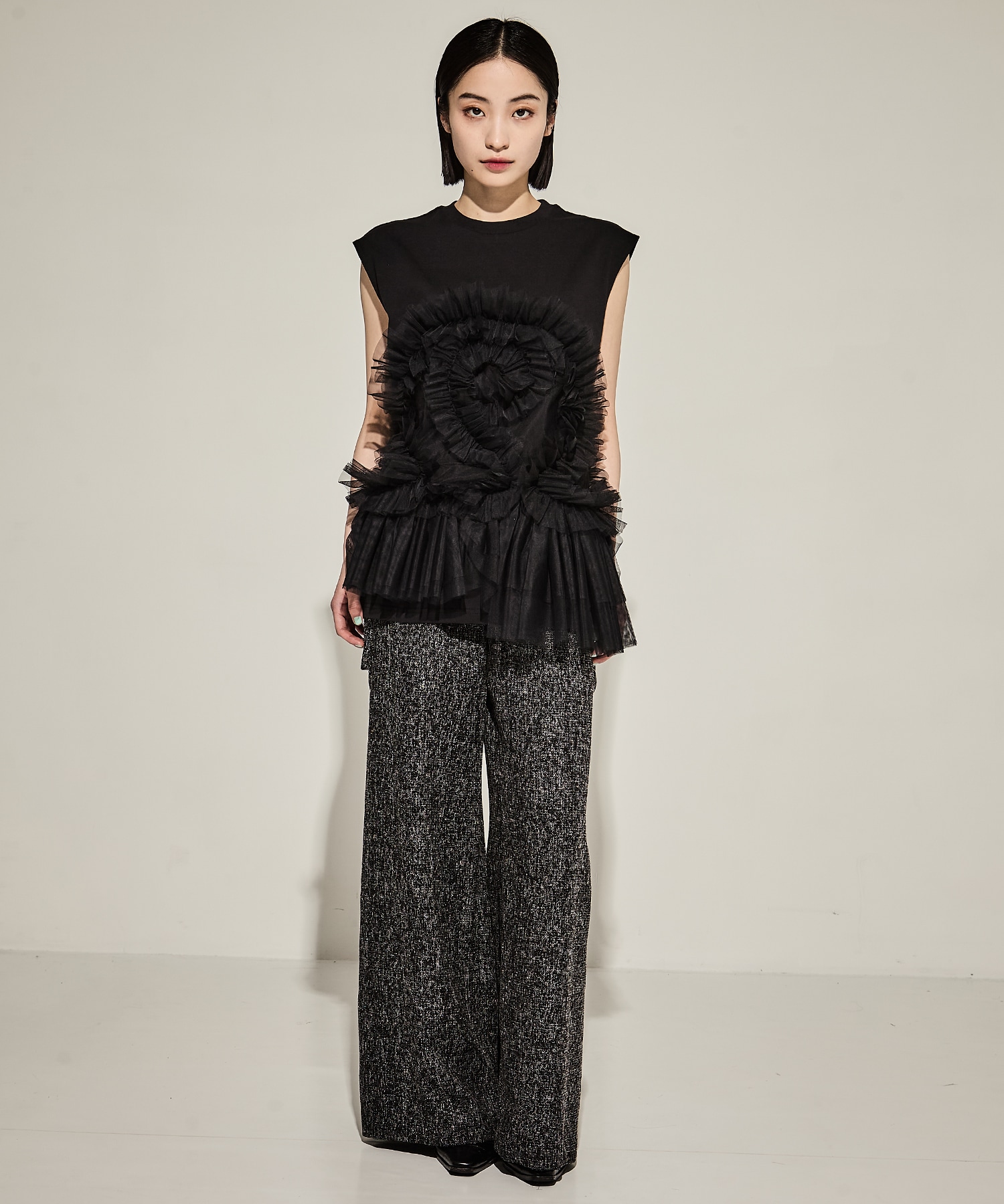Tulle Sleeveless T-Shirt VIVIANO
