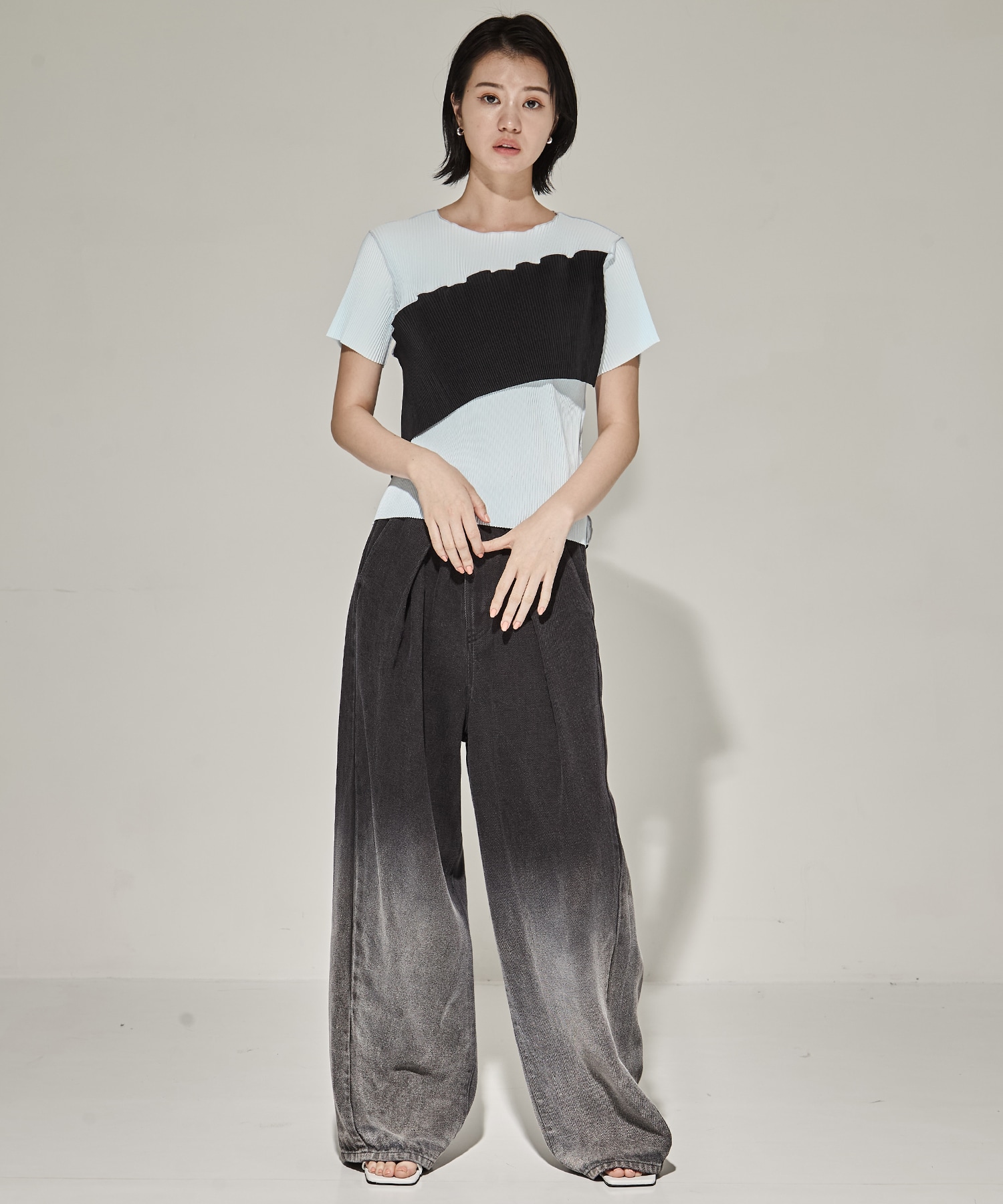 SPIRAL WAVE SHORT SLEEVE TOP kotohayokozawa