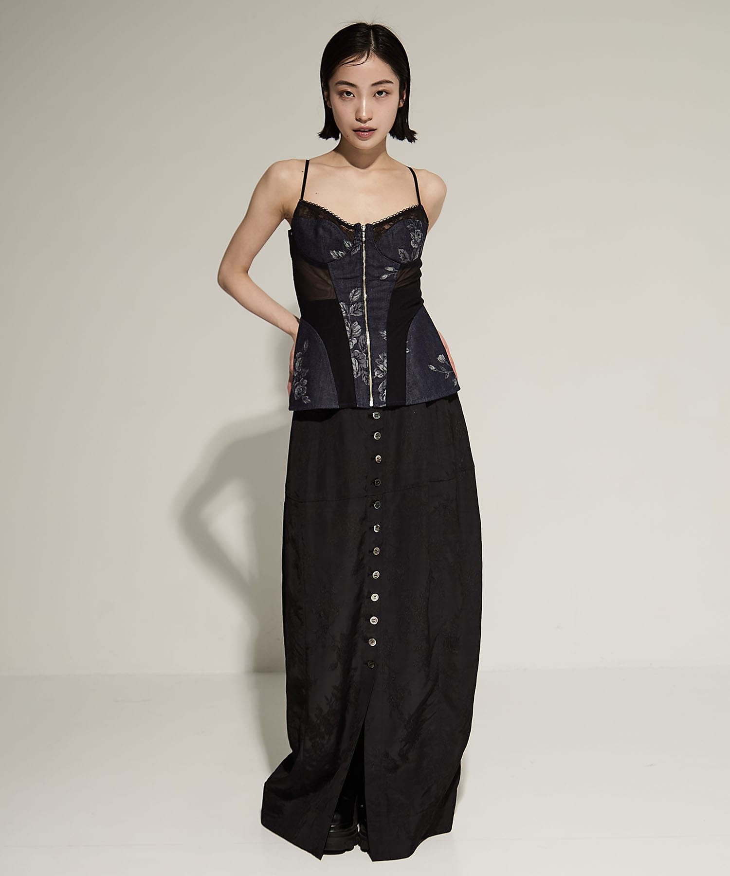 ROSE DENIM BUSTIER FETICO
