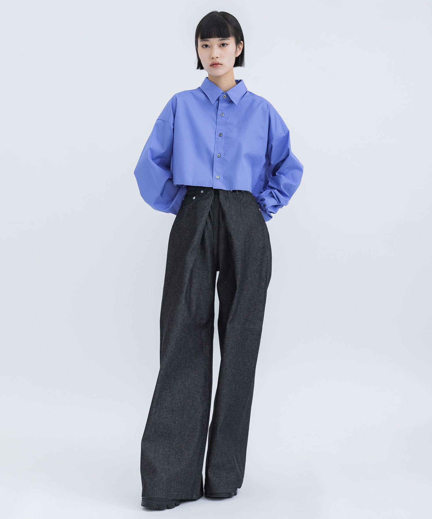 RIGID DENIM WIDE PANTS (SHORT LENGTH) JOHN LAWRENCE SULLIVAN