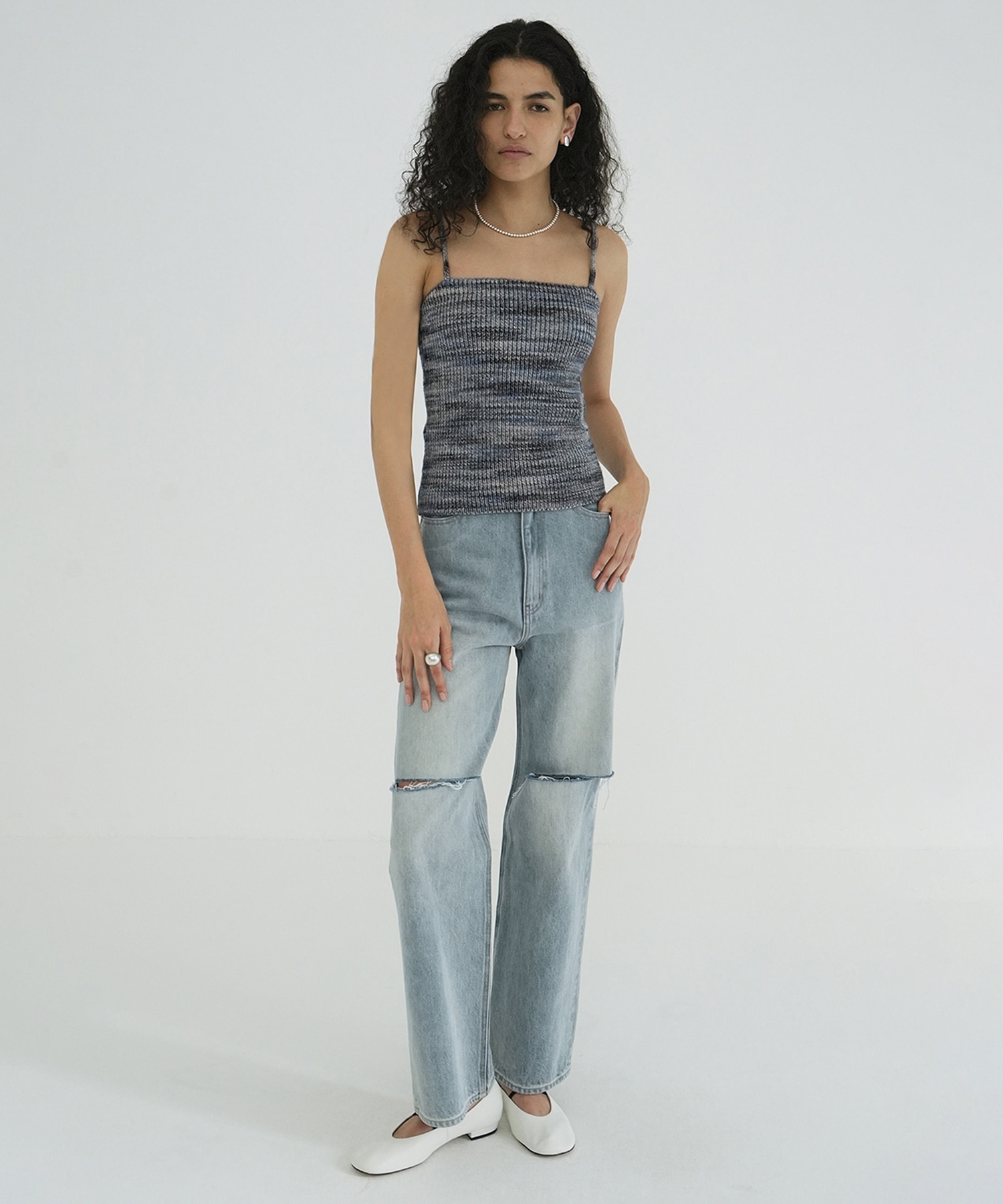 SLASH CUT DENIM PANTS CLANE