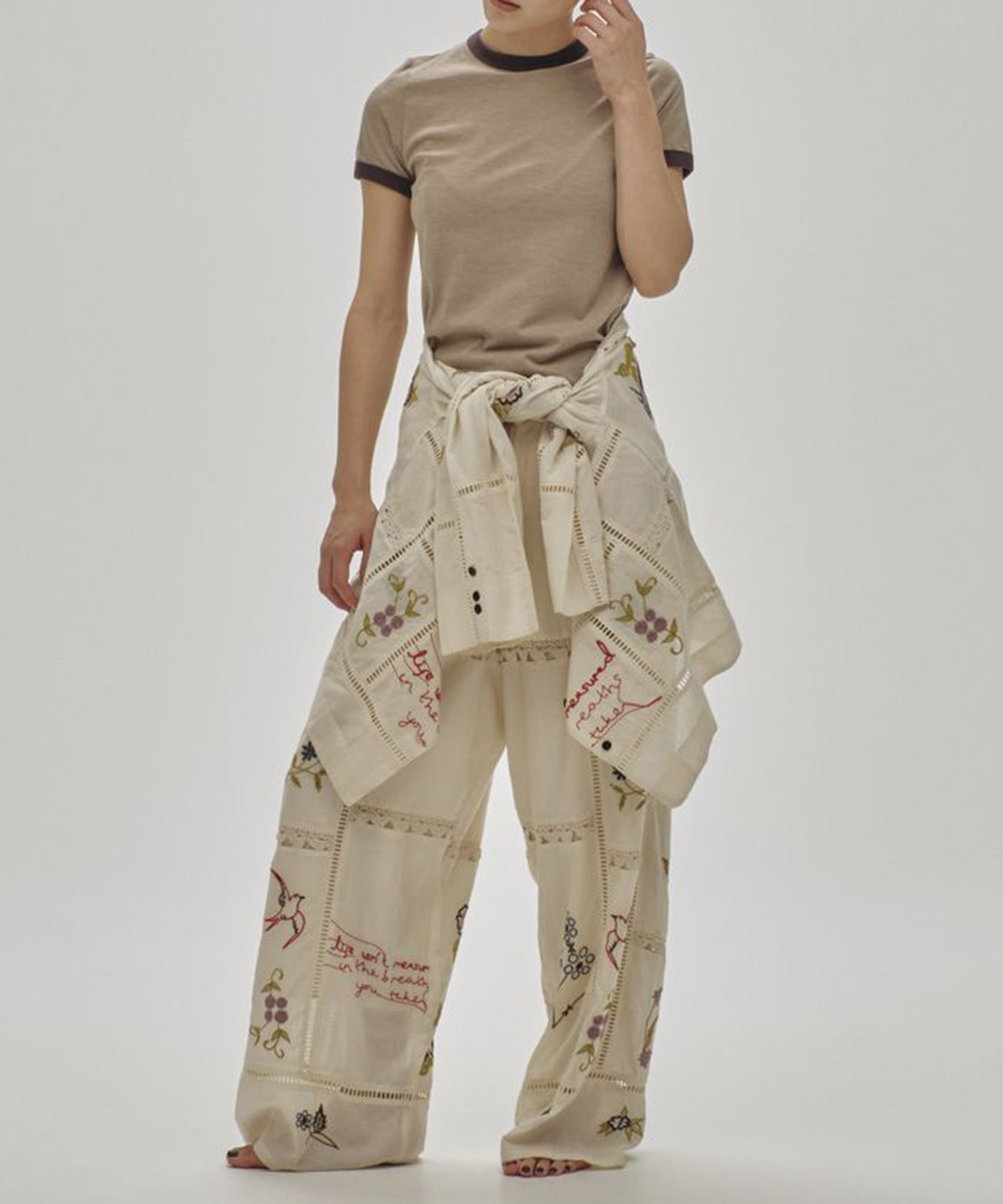 Embroidery Patchwork Trousers TODAYFUL