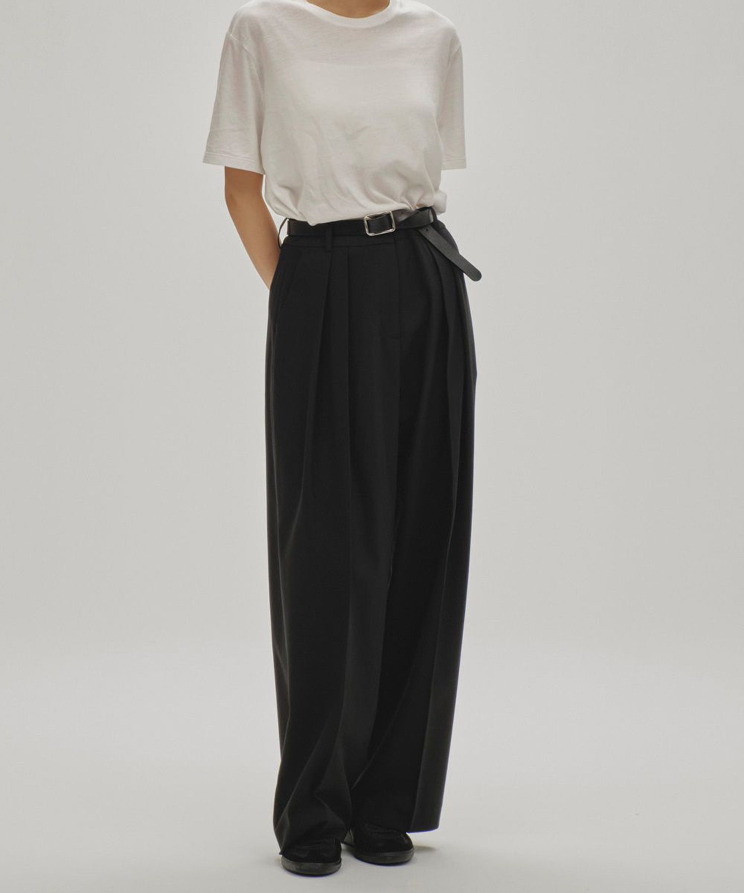 Twill Wide Trousers TODAYFUL