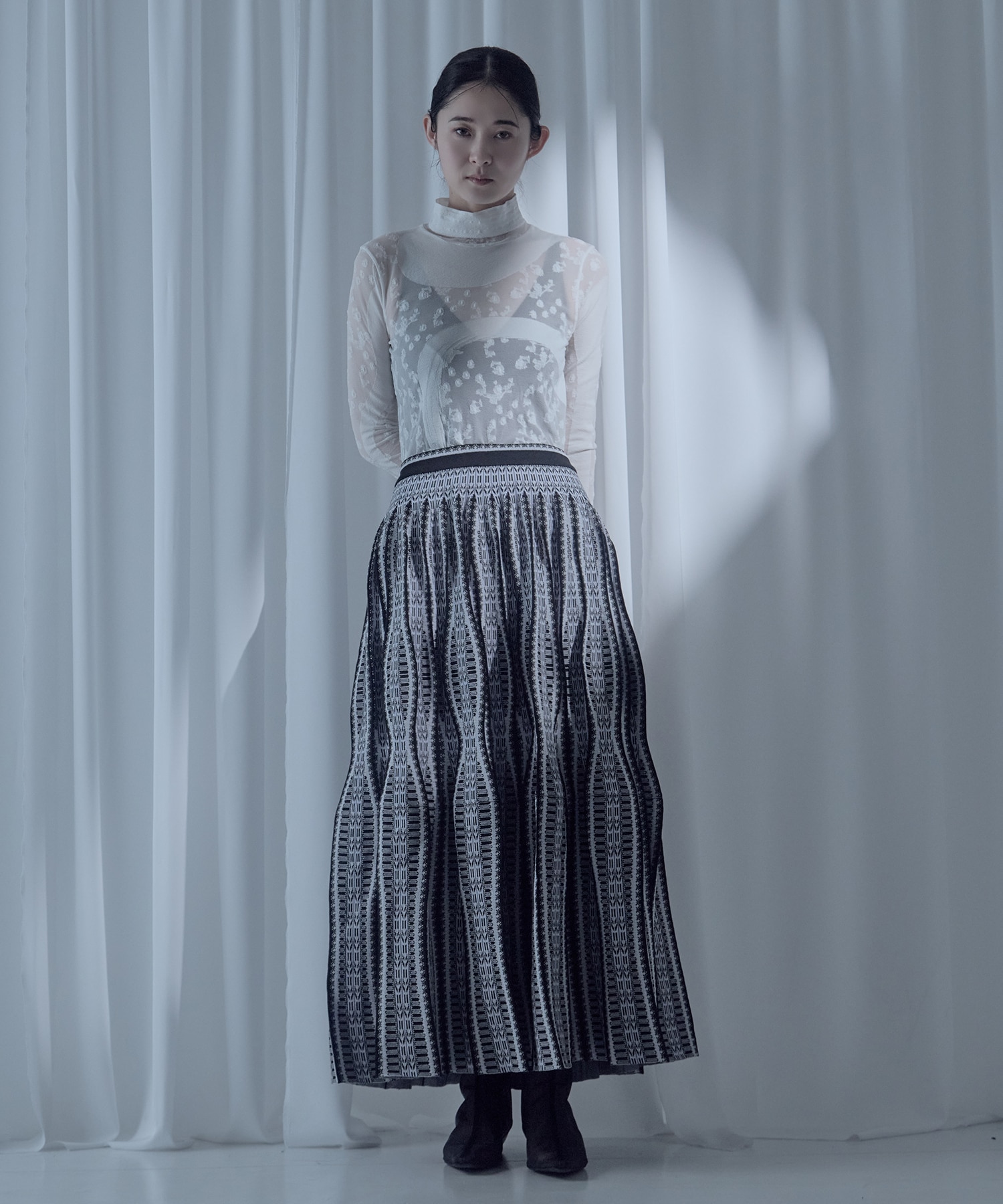 Lantern Knitted Volume Skirt Mame Kurogouchi