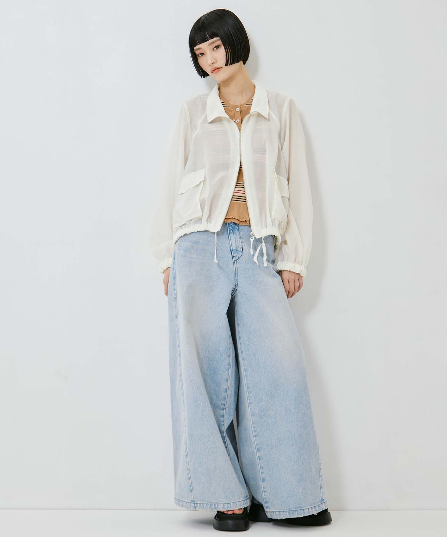 SHEER ZIP BLOUSON STUDIOUS