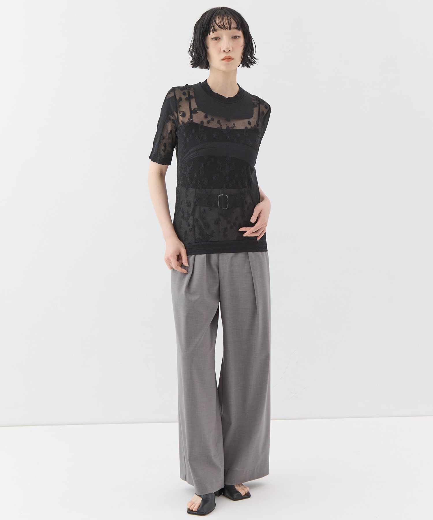 Knitted Crew Neck Top Mame Kurogouchi