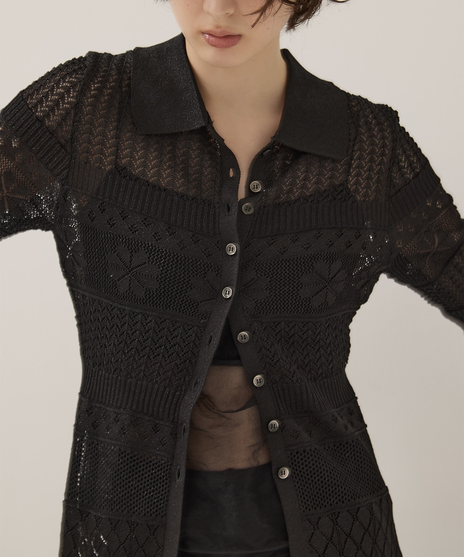 Flower Lace Knit Top EMILY ODA