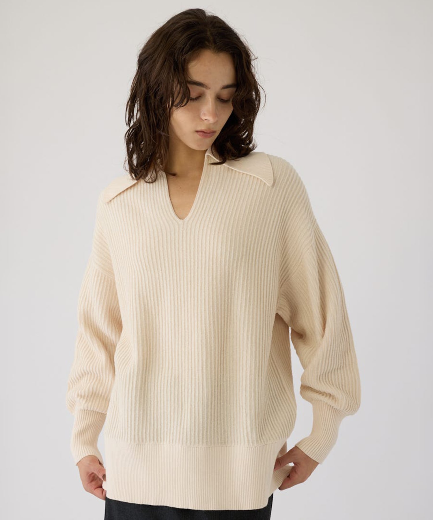 Basic coller rib pullover RIM.ARK