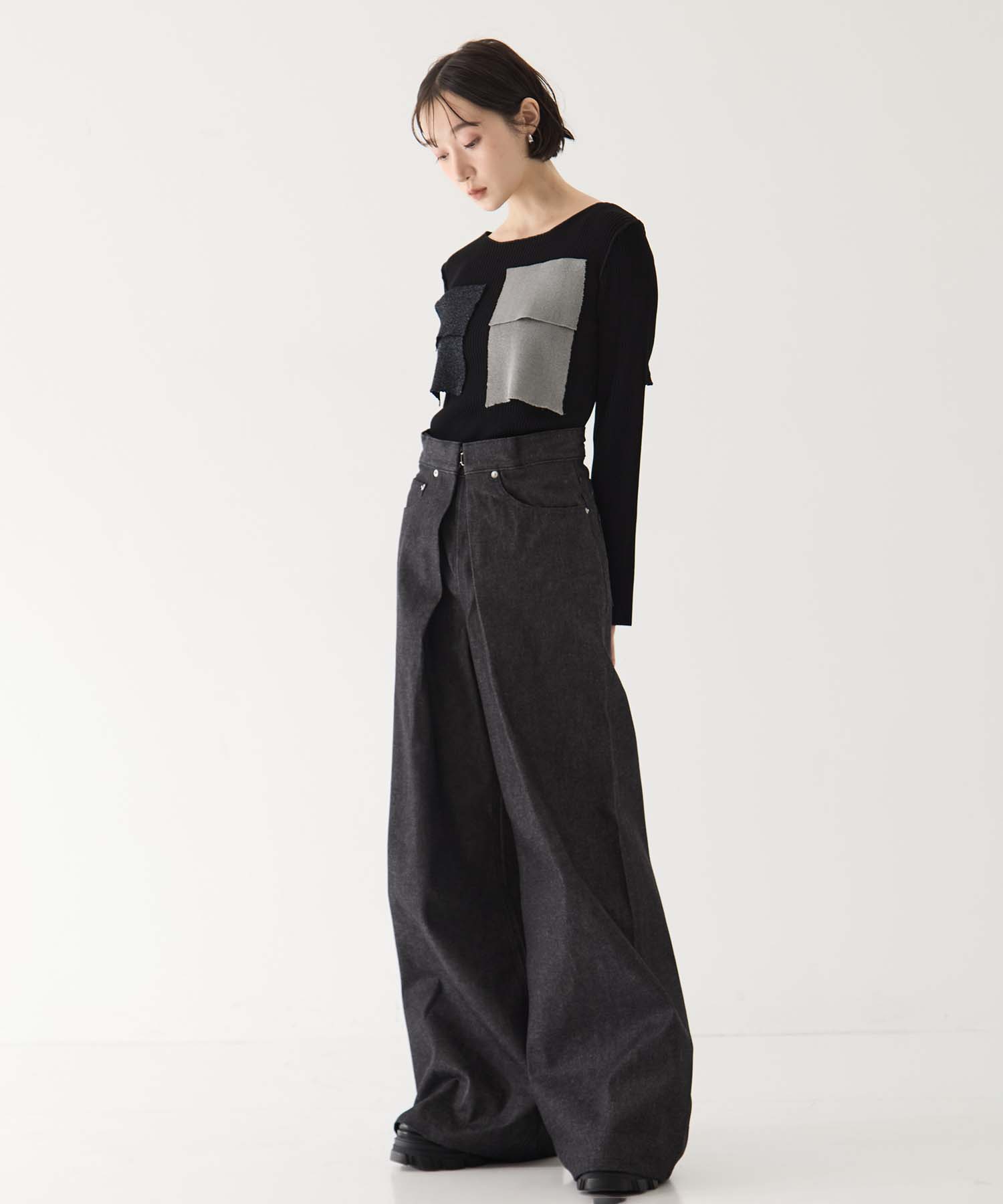 RIGID DENIM WIDE PANTS (SHORT LENGTH) JOHN LAWRENCE SULLIVAN