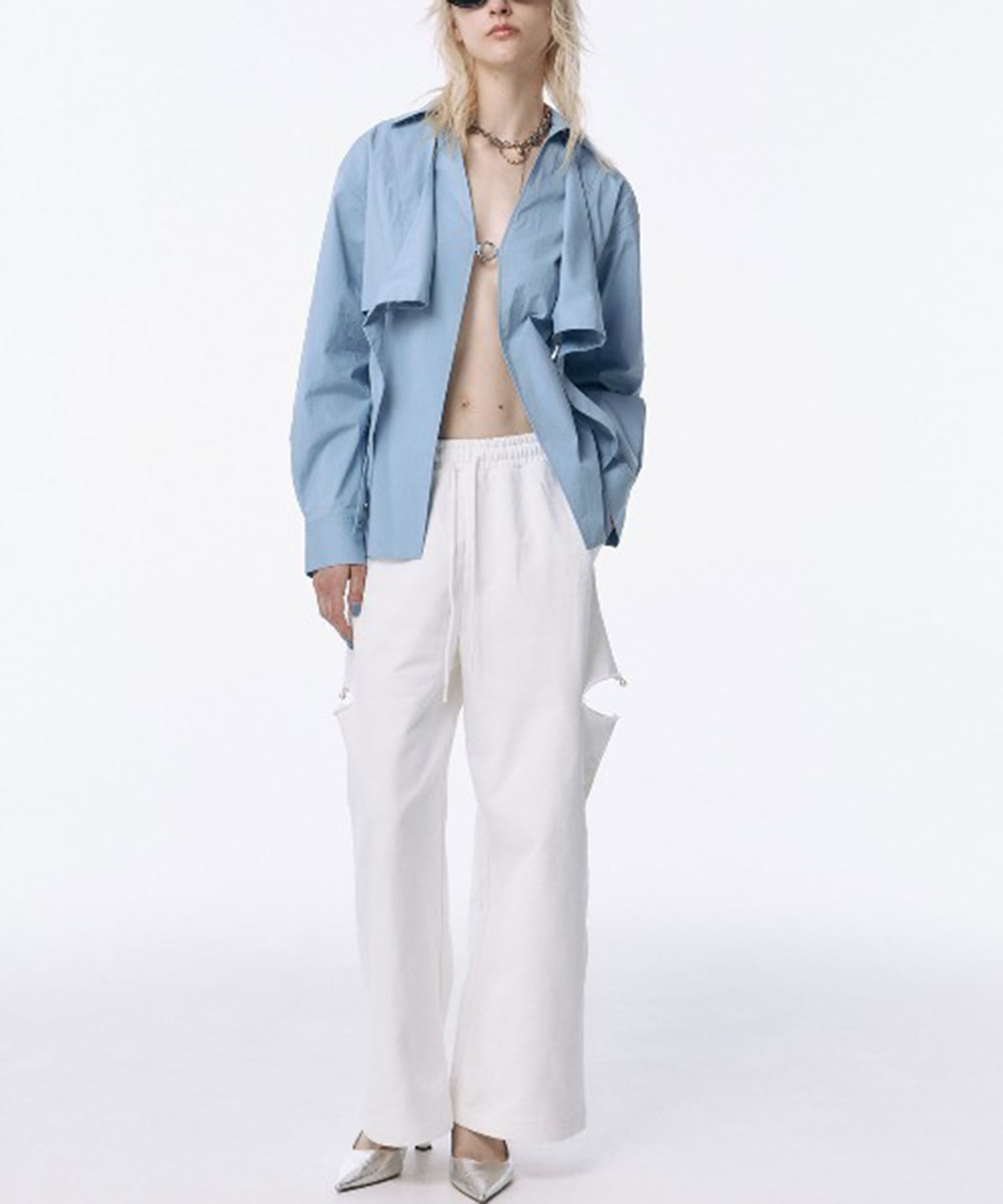SLIT SWEAT PANTS with PEARL JOSEMOON