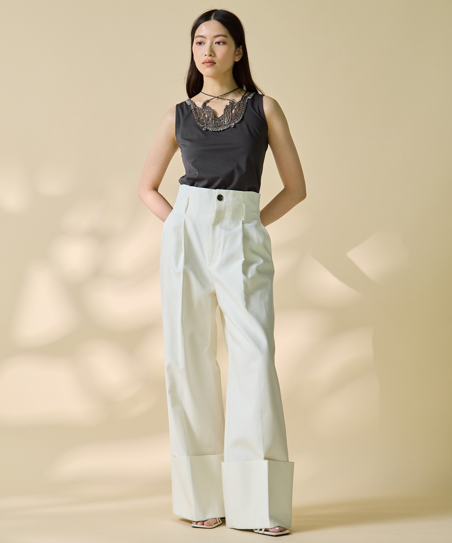 Wide Double Hem Trousers STUDIOUS
