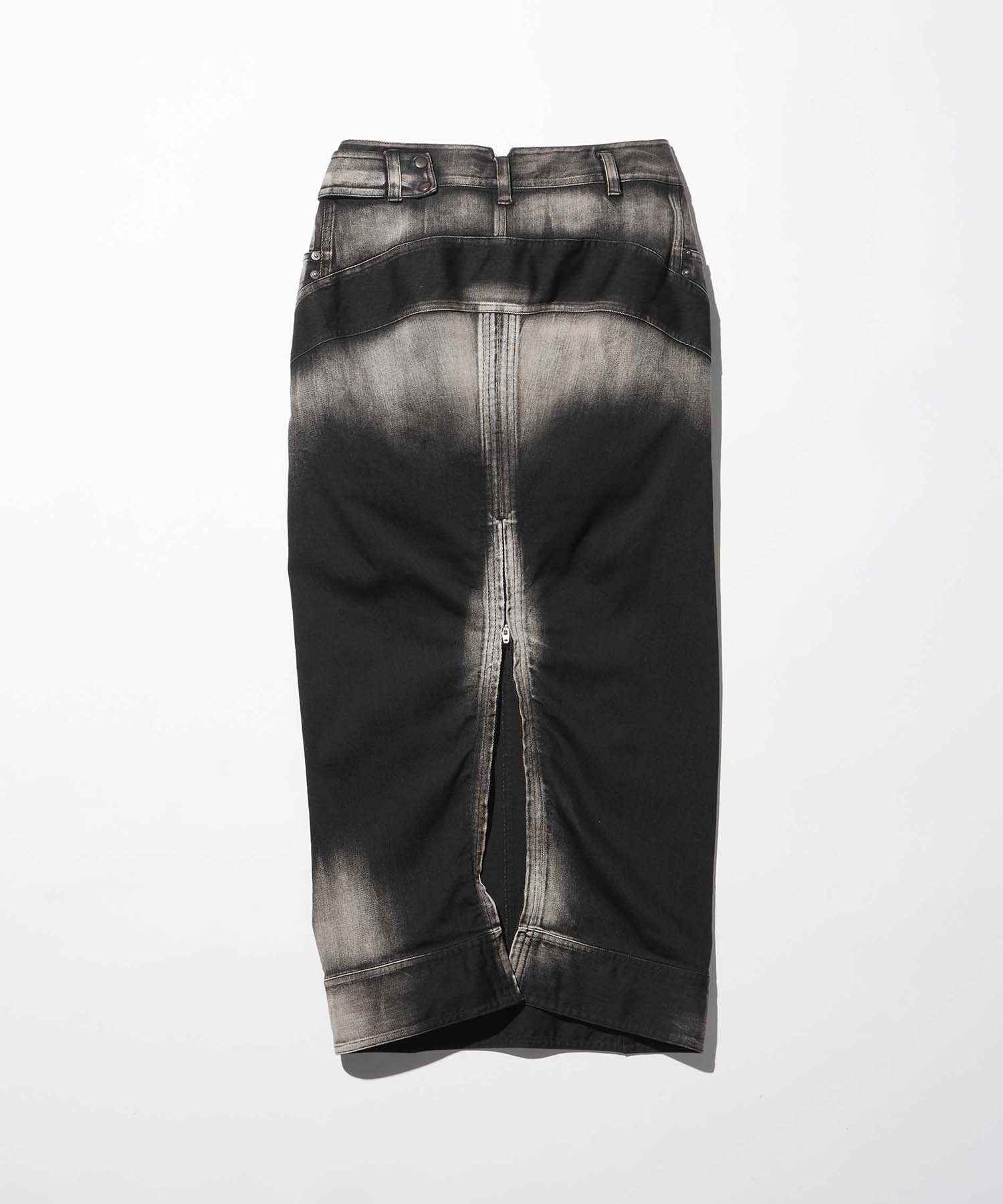 low-rise denim pencil skirt mukcyen
