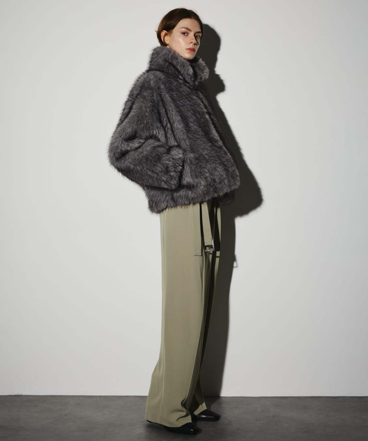High collar faux fur jacket RIM.ARK