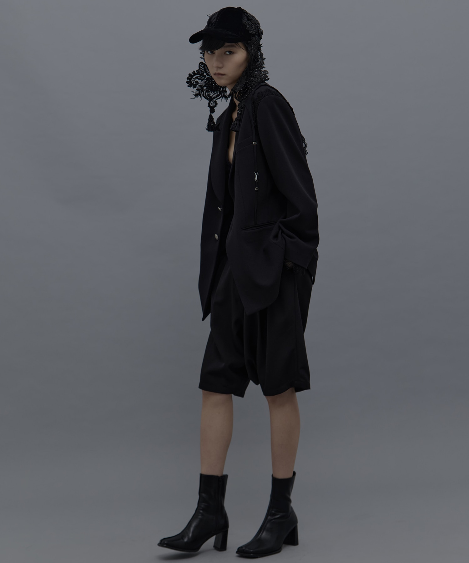 black lei beads velour cap tanakadaisuke