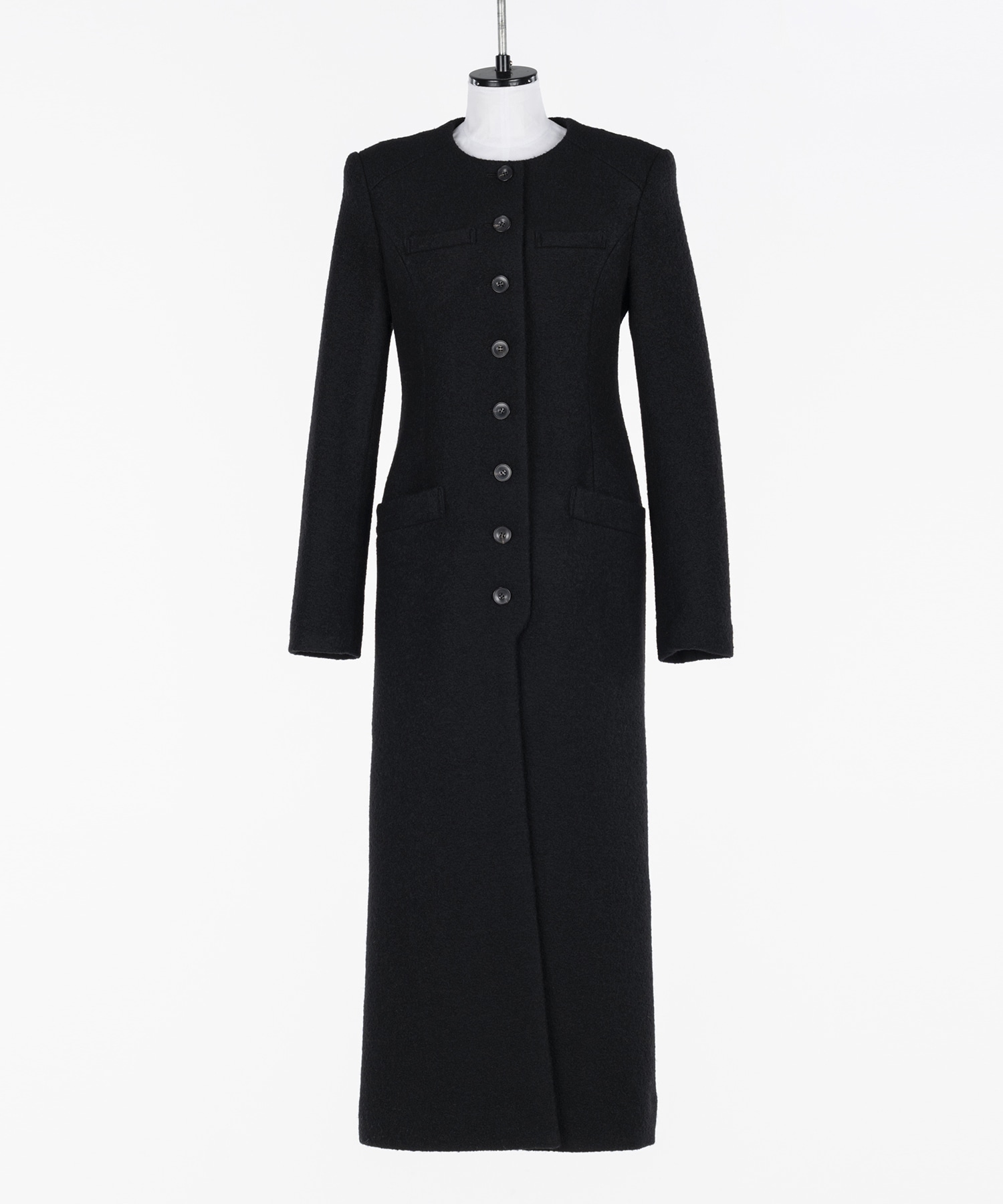 Single-breasted boucle wool coat FETICO