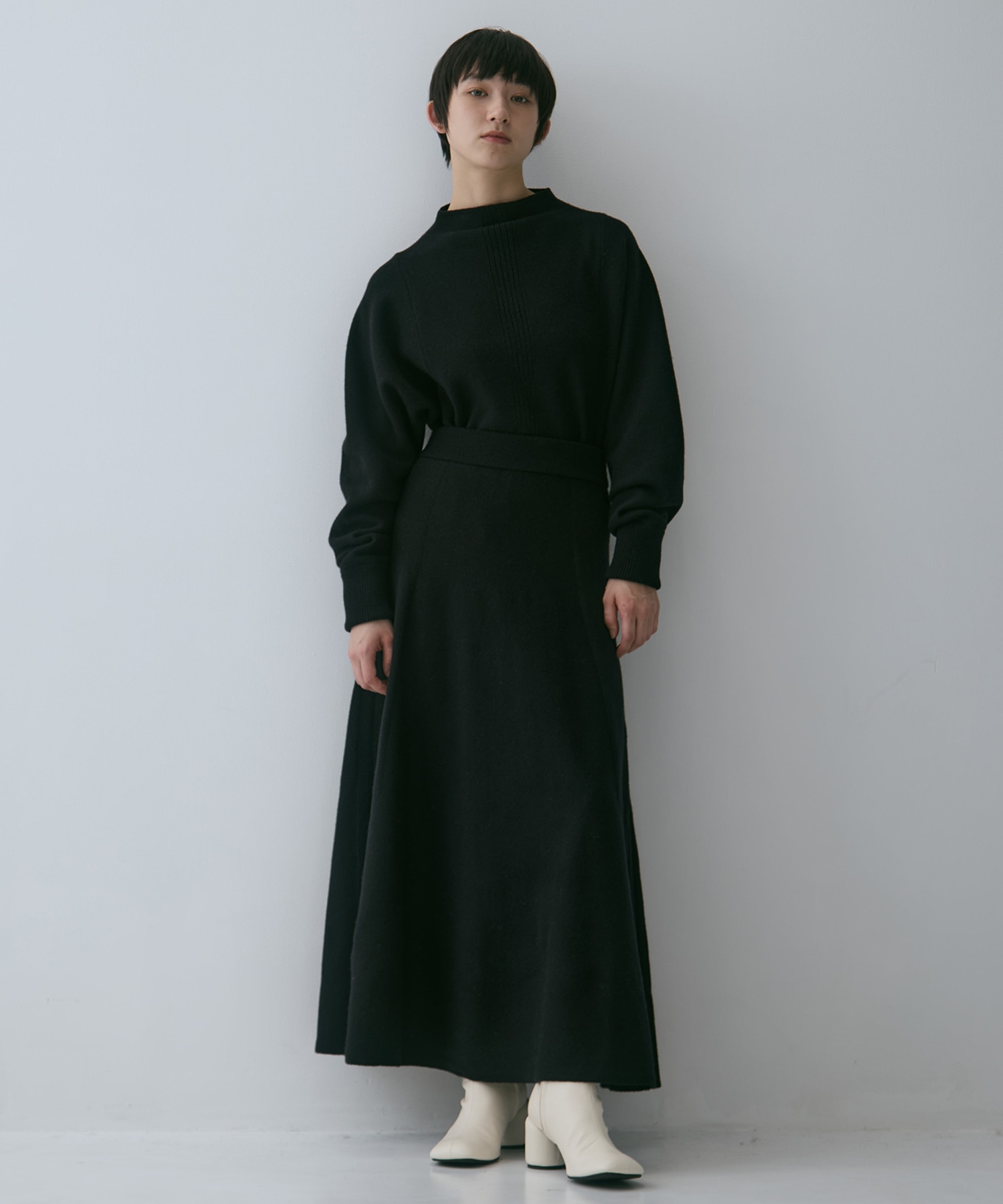 別注 CASHMERE FLARE LONG SKIRT WRAPINKNOT