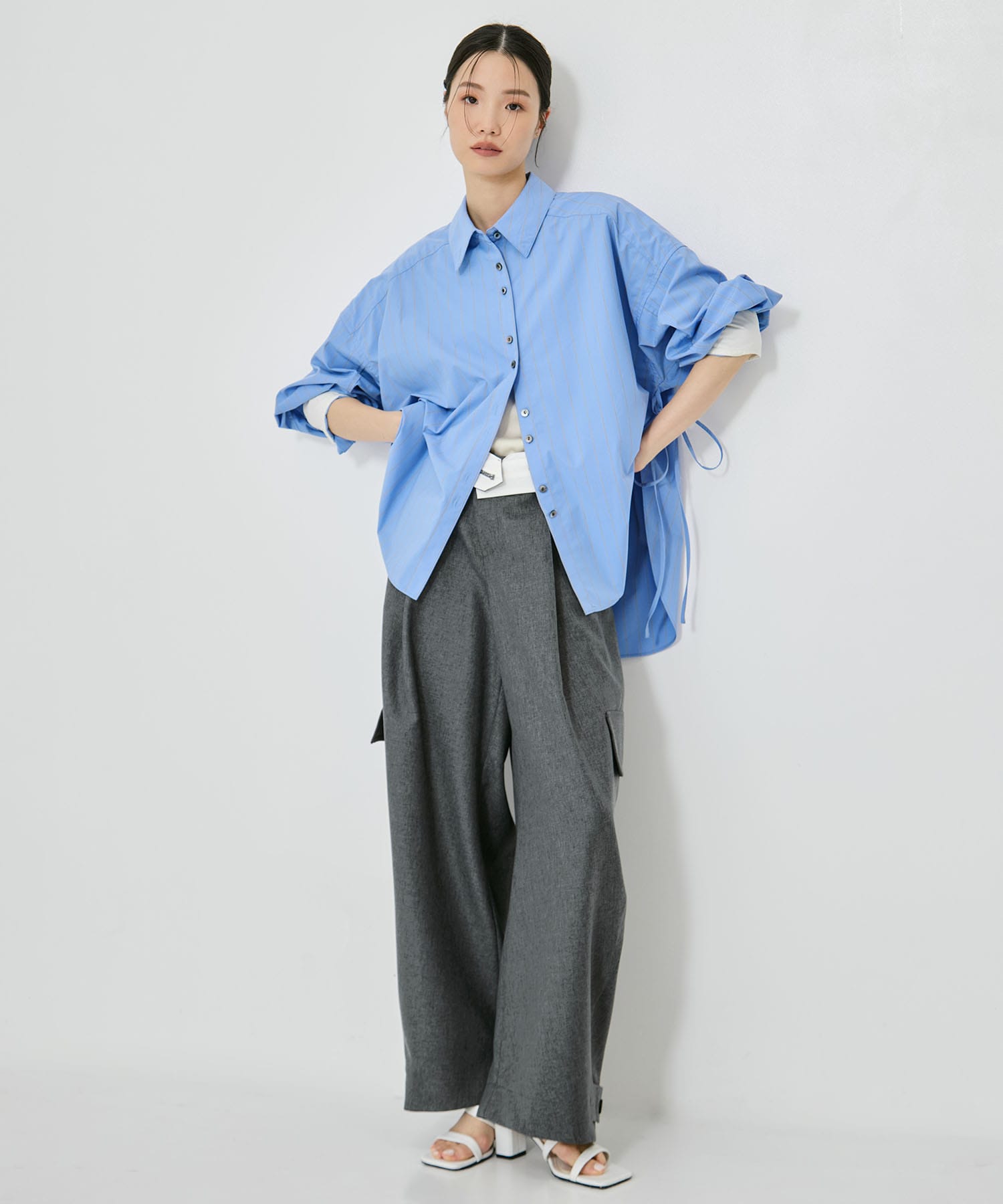 【新色】Wide Stripe 2way Shirt STUDIOUS