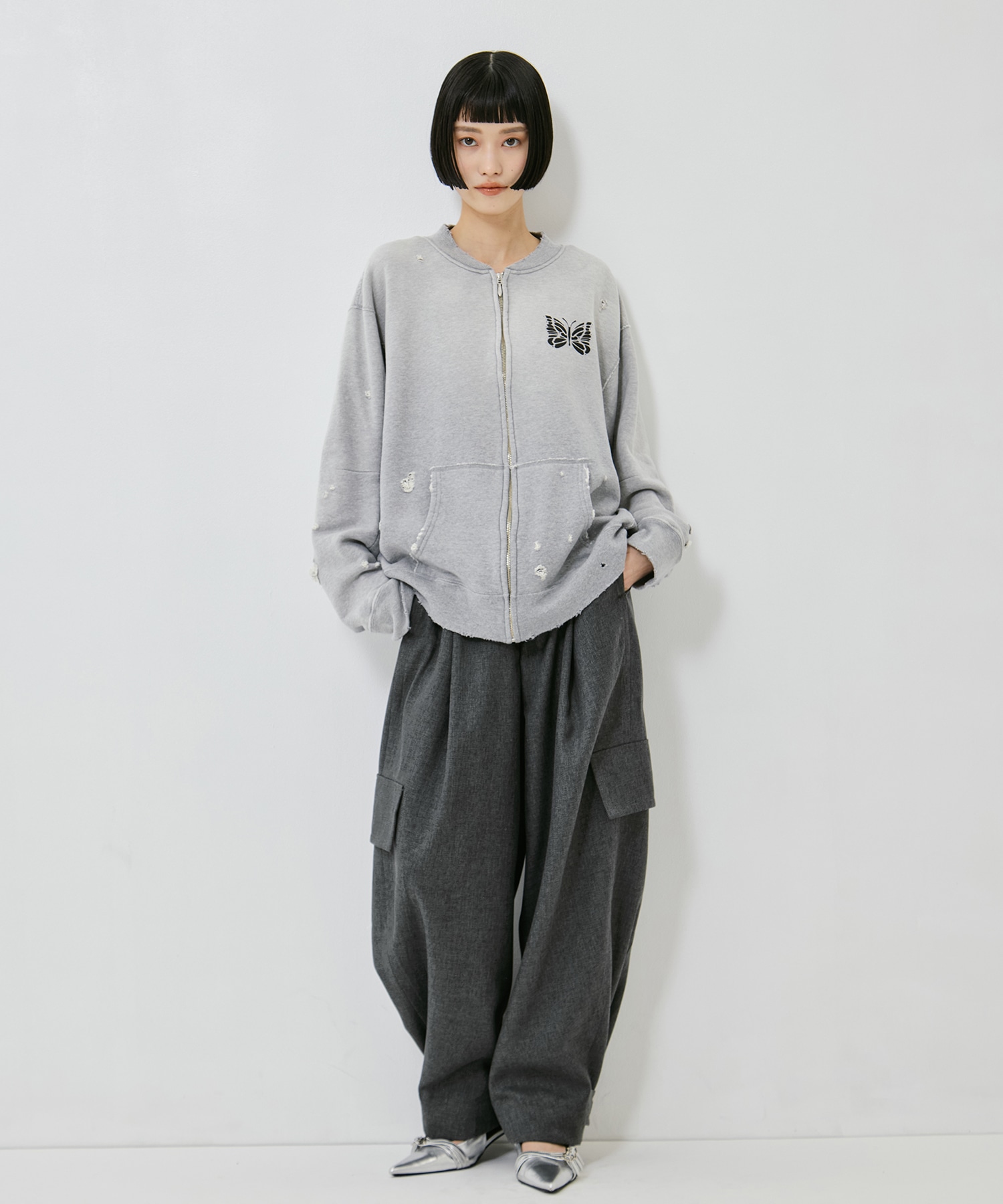 Deconstructed Zipped Sweat Needles