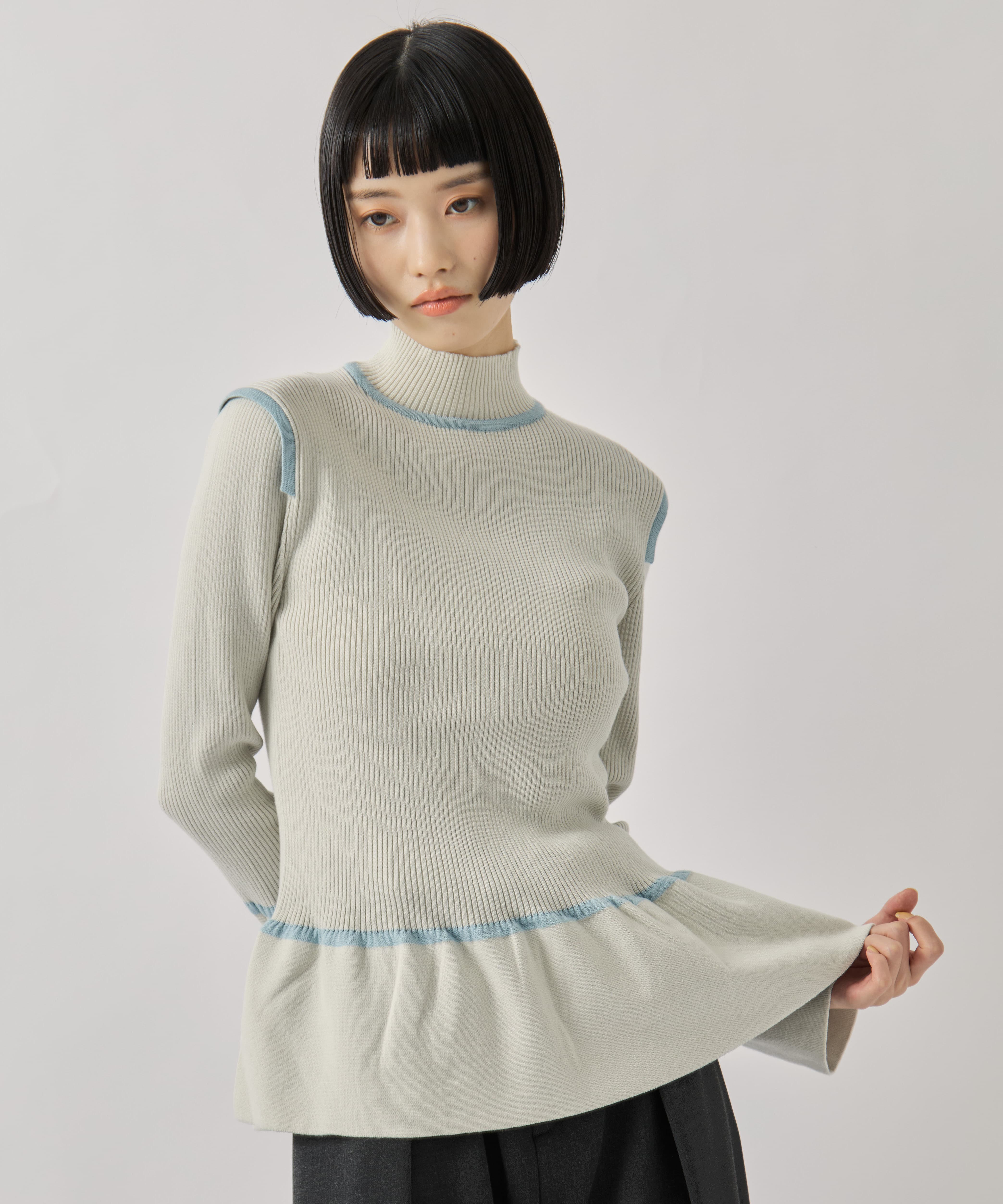 LACE FLARE KNIT TAN