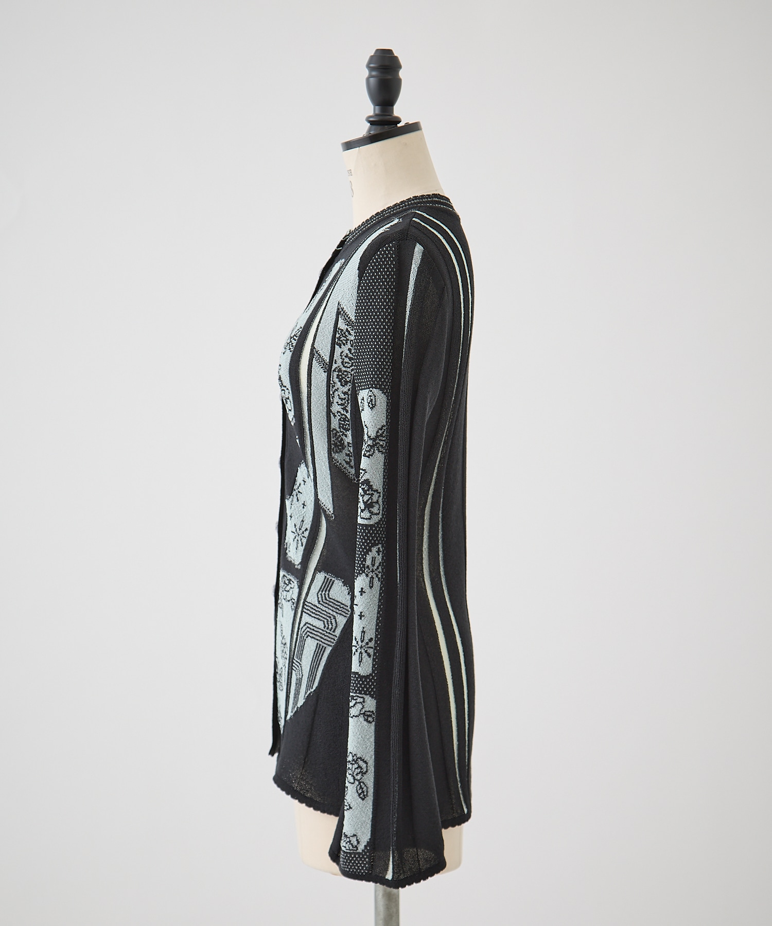 Multi-Pattern Knit Cardigan Mame Kurogouchi