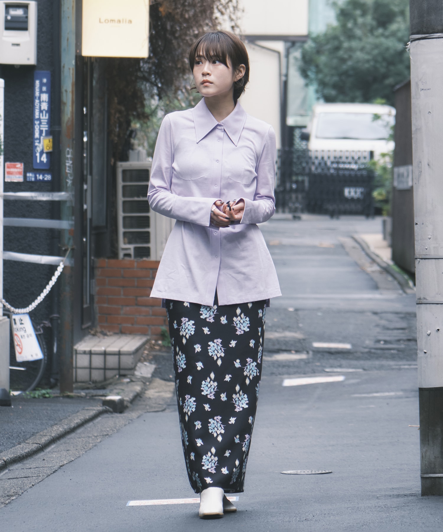 Floral Motif Printed Skirt Mame Kurogouchi