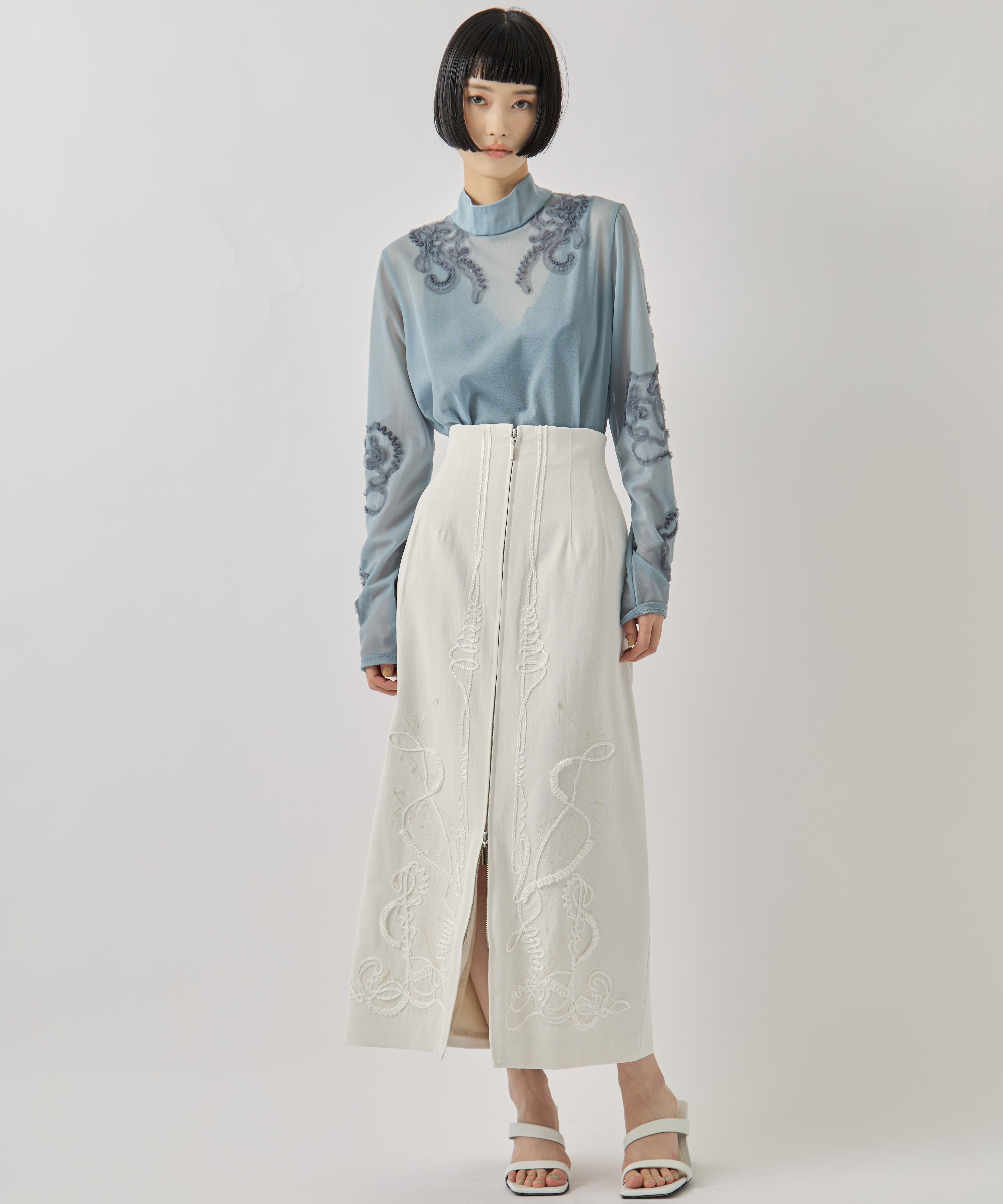 別注Cucurbita embroidered skirt MURRAL