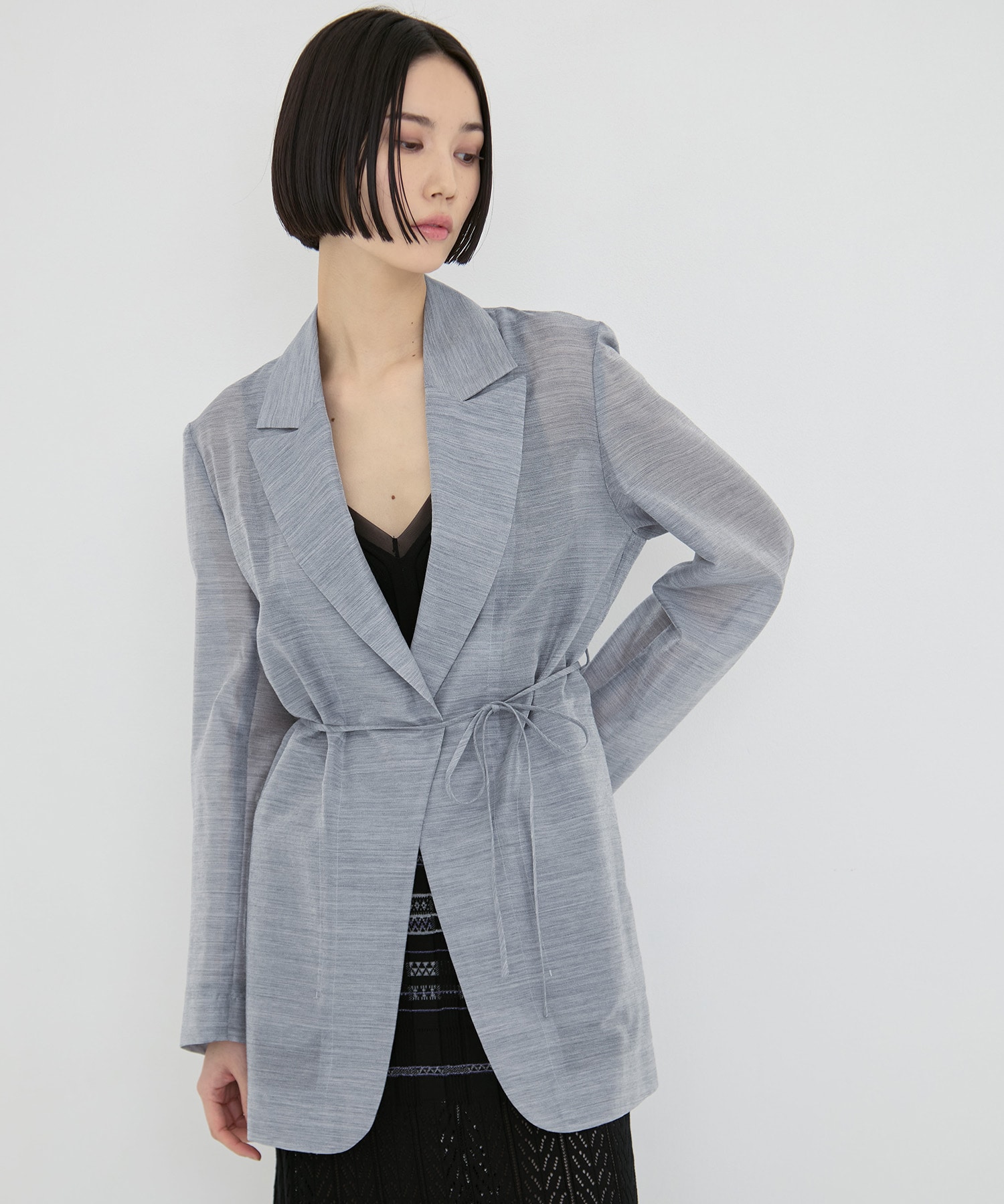 Wool Nylon Shimmering Jacket Mame Kurogouchi