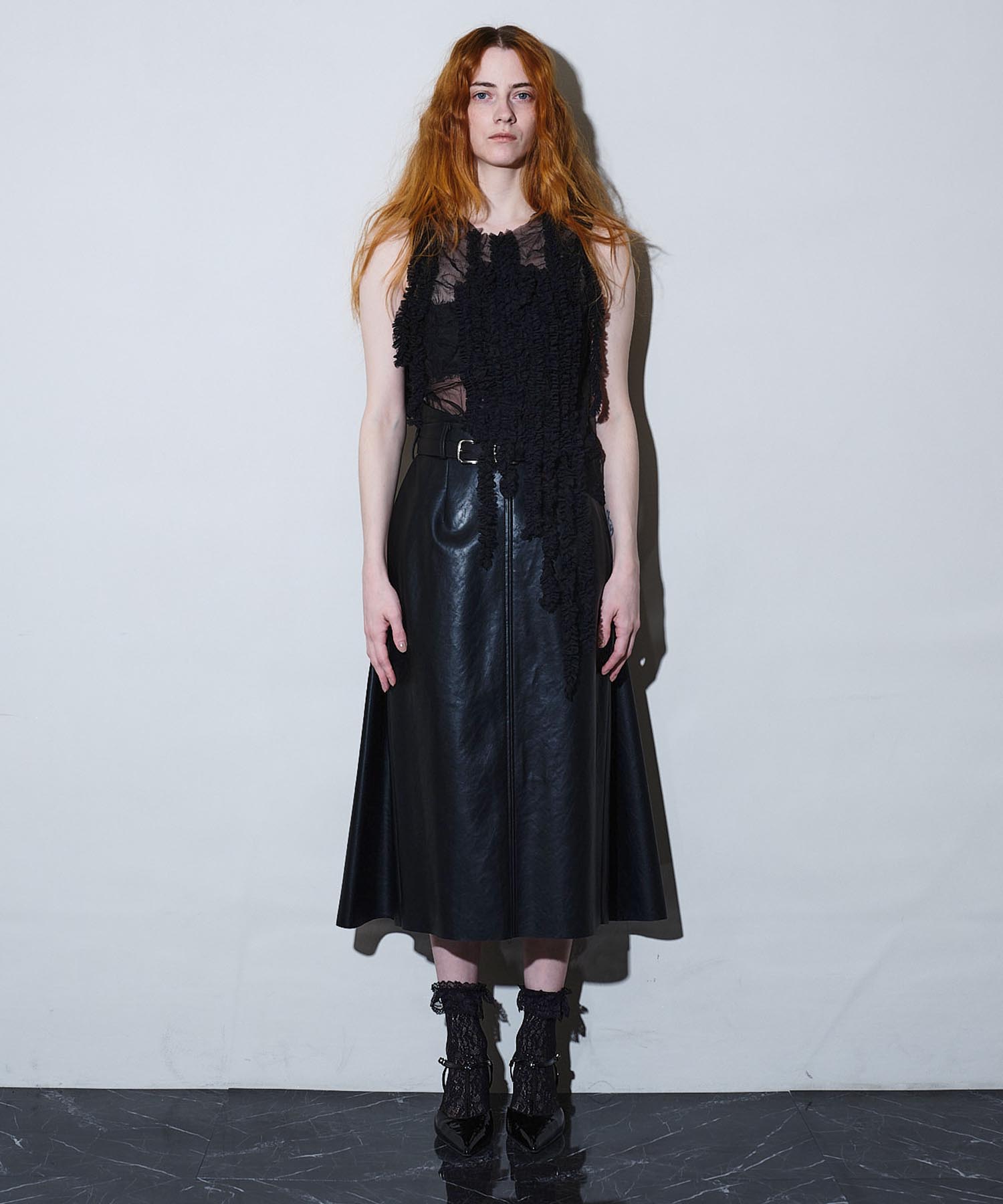Washer eternal frill blouse HEELAL