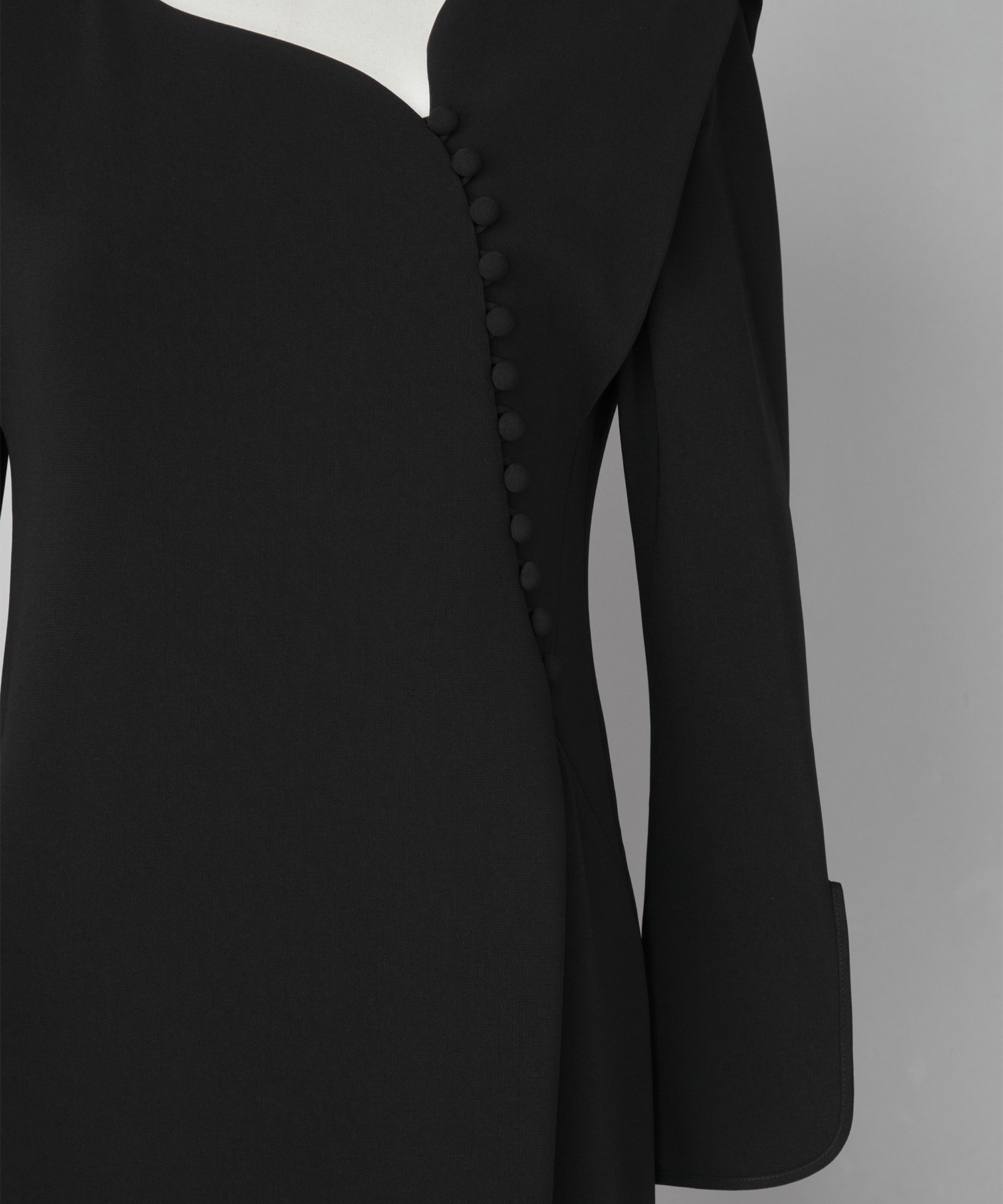 Triacetate Polyester Asymmetrical Neck Dress Mame Kurogouchi