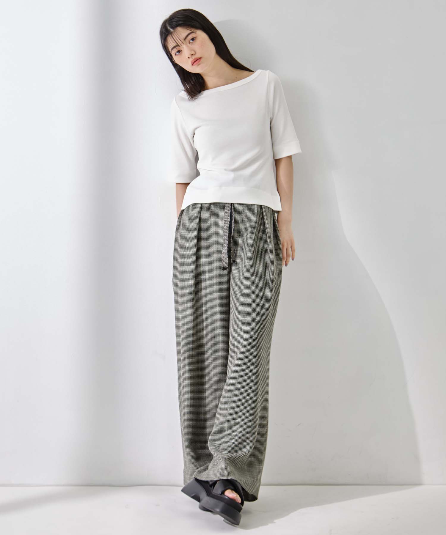 Luxury Cotton Boat Neck Tee STUDIOUS