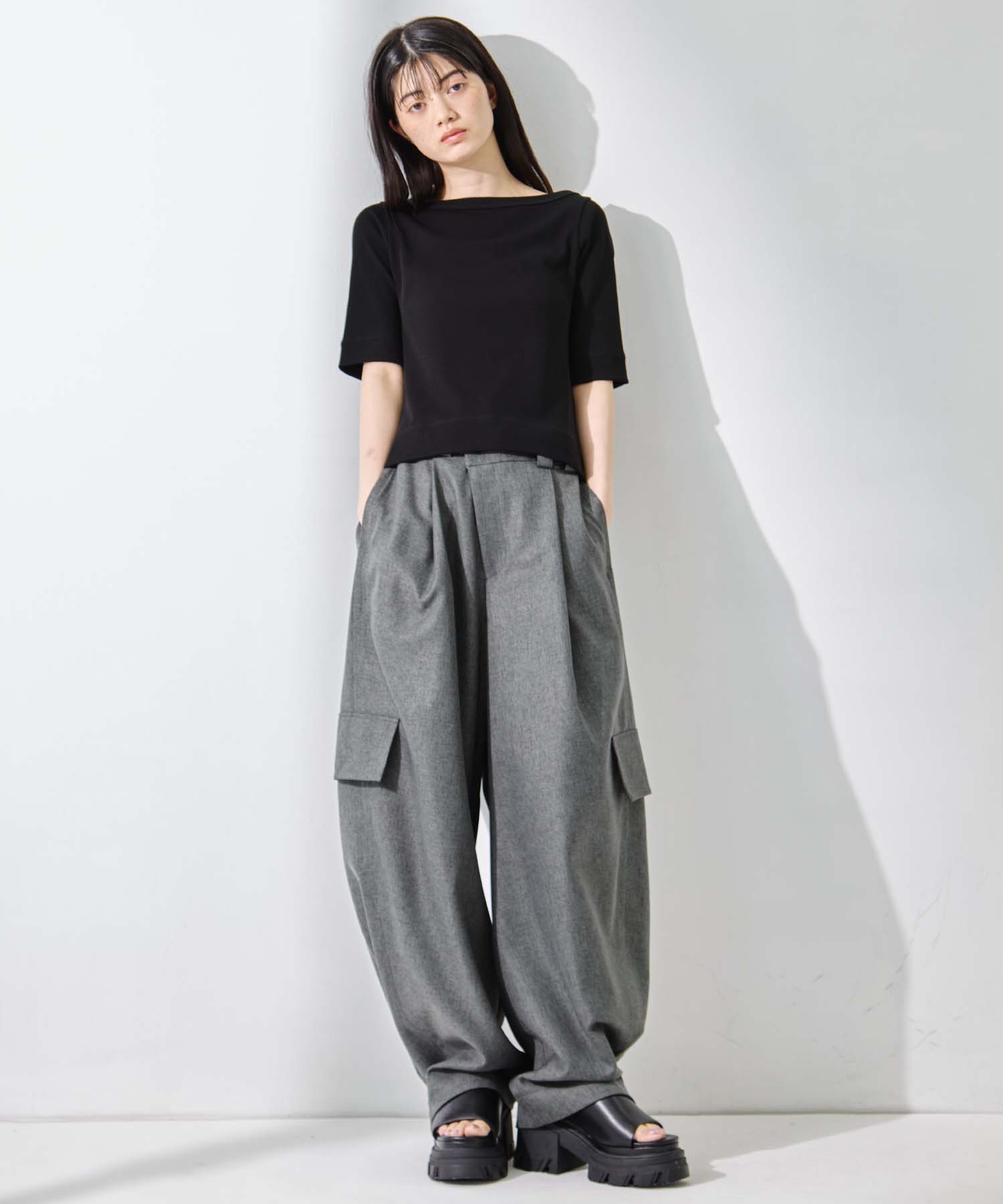 Luxury Cotton Boat Neck Tee STUDIOUS