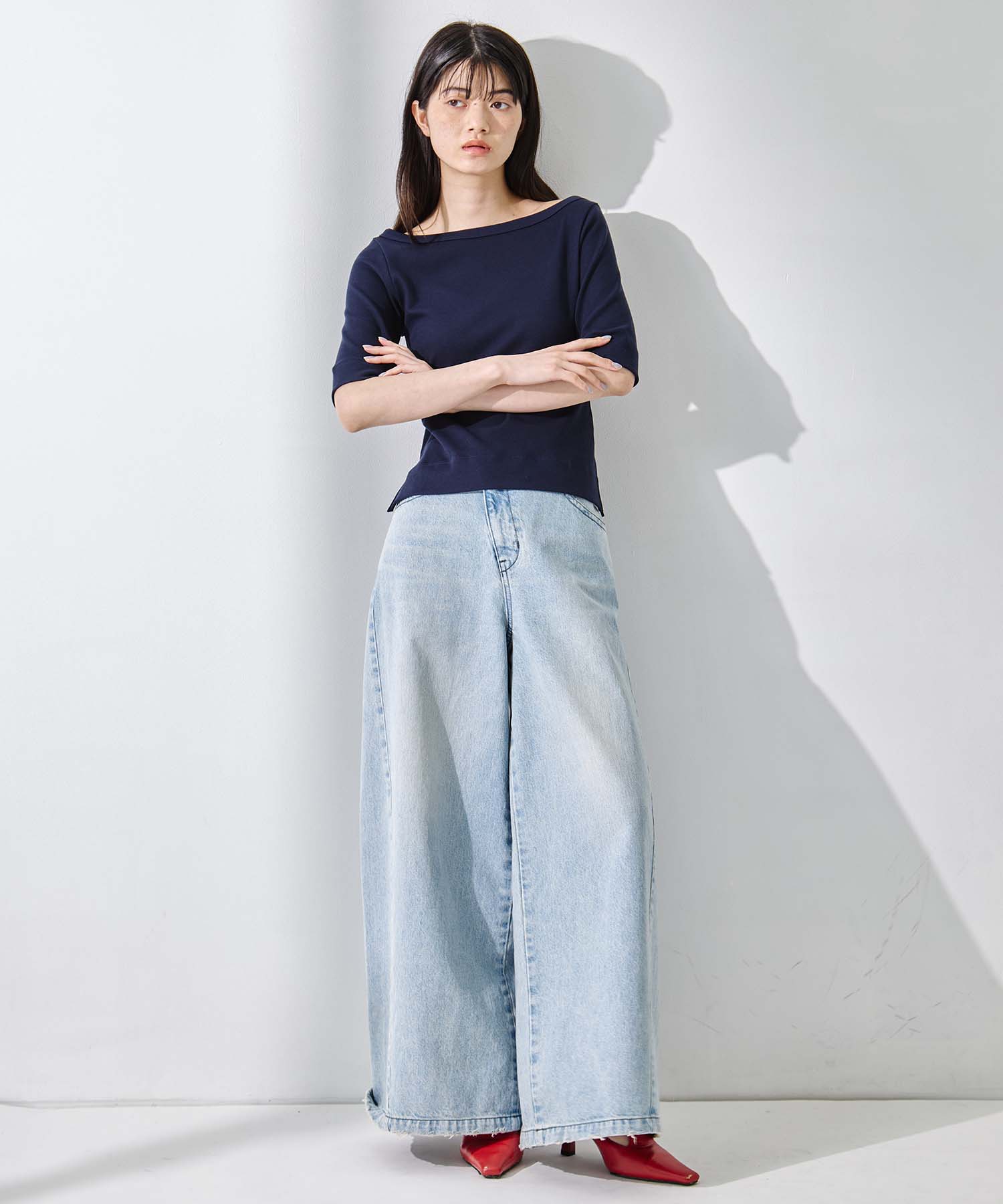 Luxury Cotton Boat Neck Tee STUDIOUS
