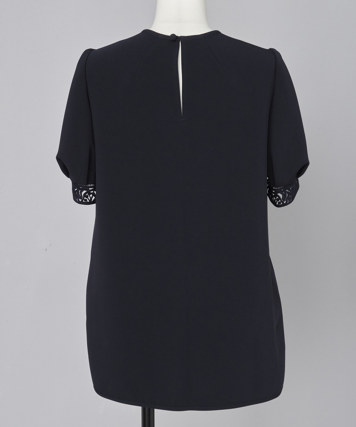 Triacetate Polyester Embroidered Short Sleeve Top Mame Kurogouchi